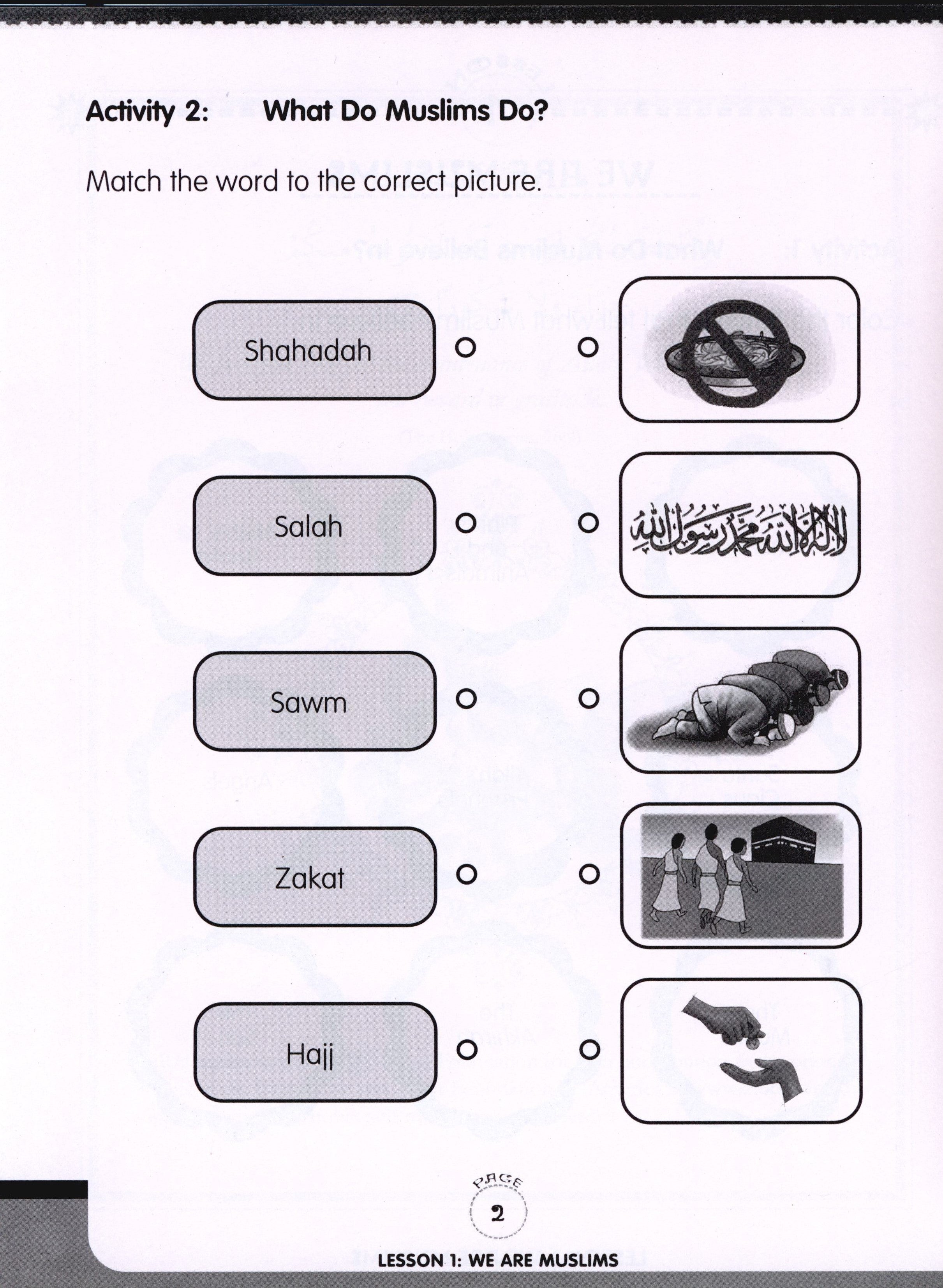 We Are Muslims Workbook Grade 1