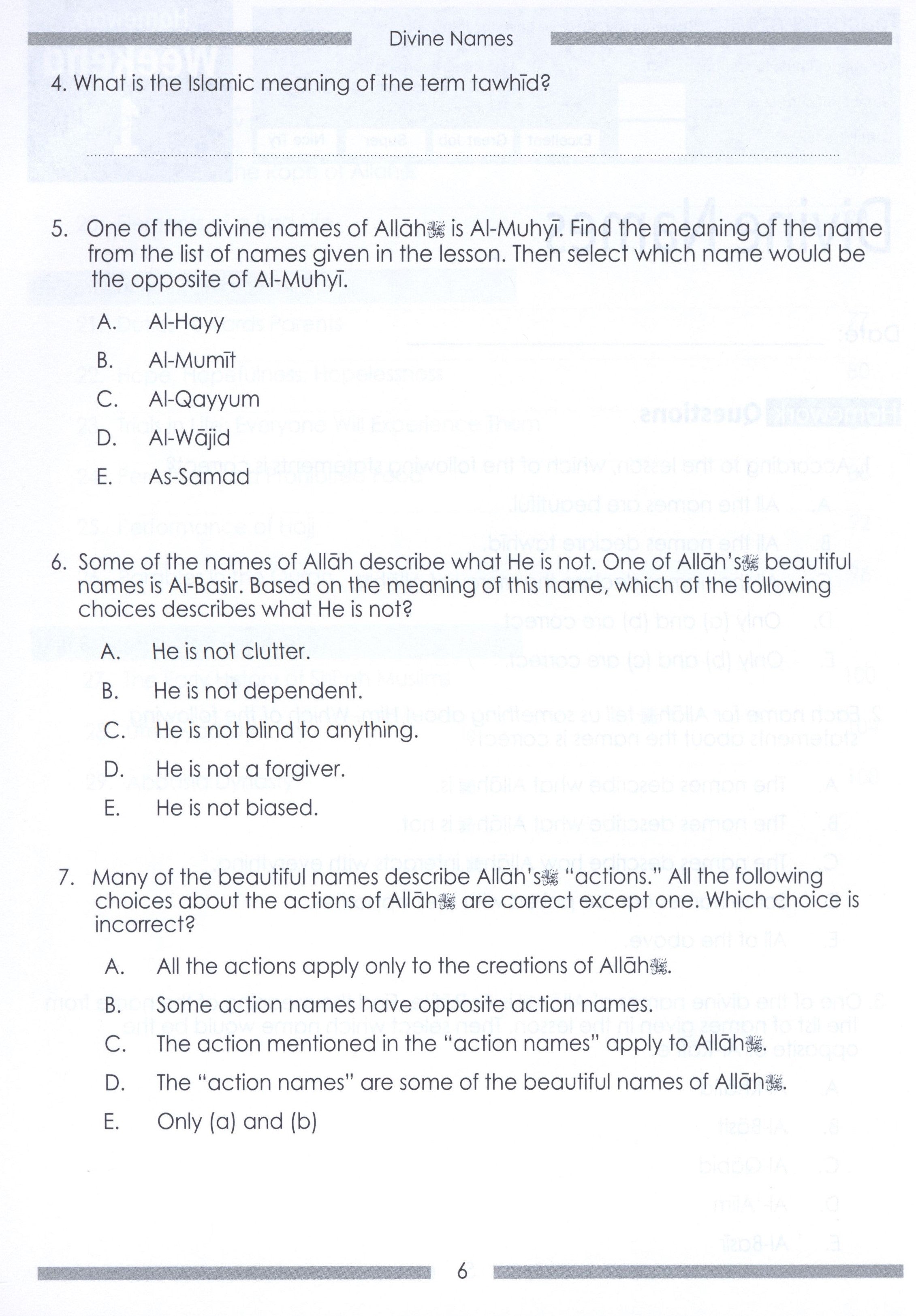Weekend Learning Islamic Studies Workbook Level 8