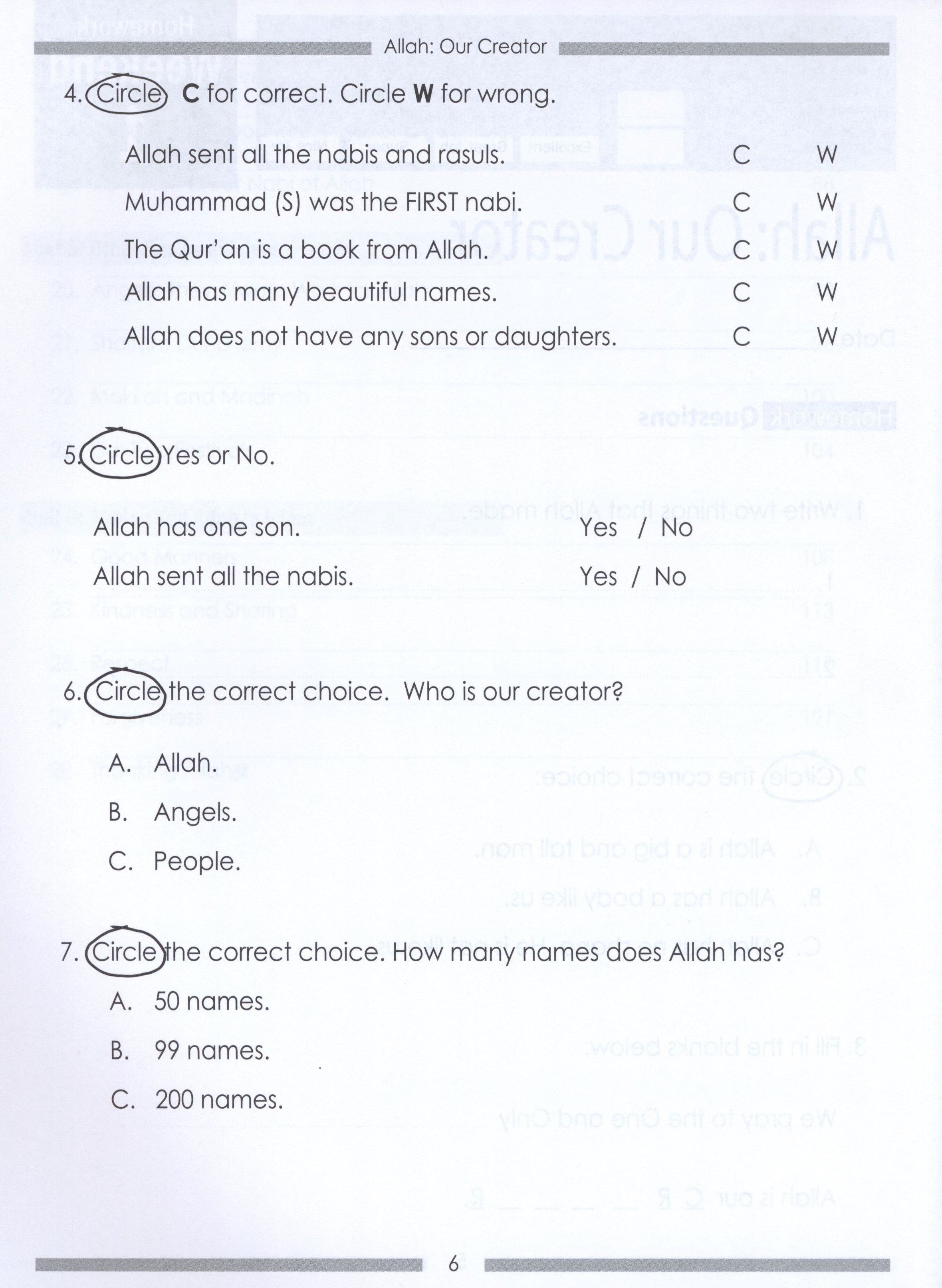 Weekend Learning Islamic Studies Workbook Level 1