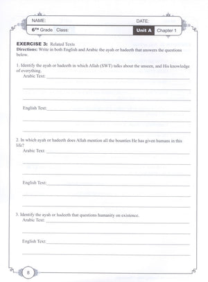 Learning Islam Workbook Level 1 (6th Grade)