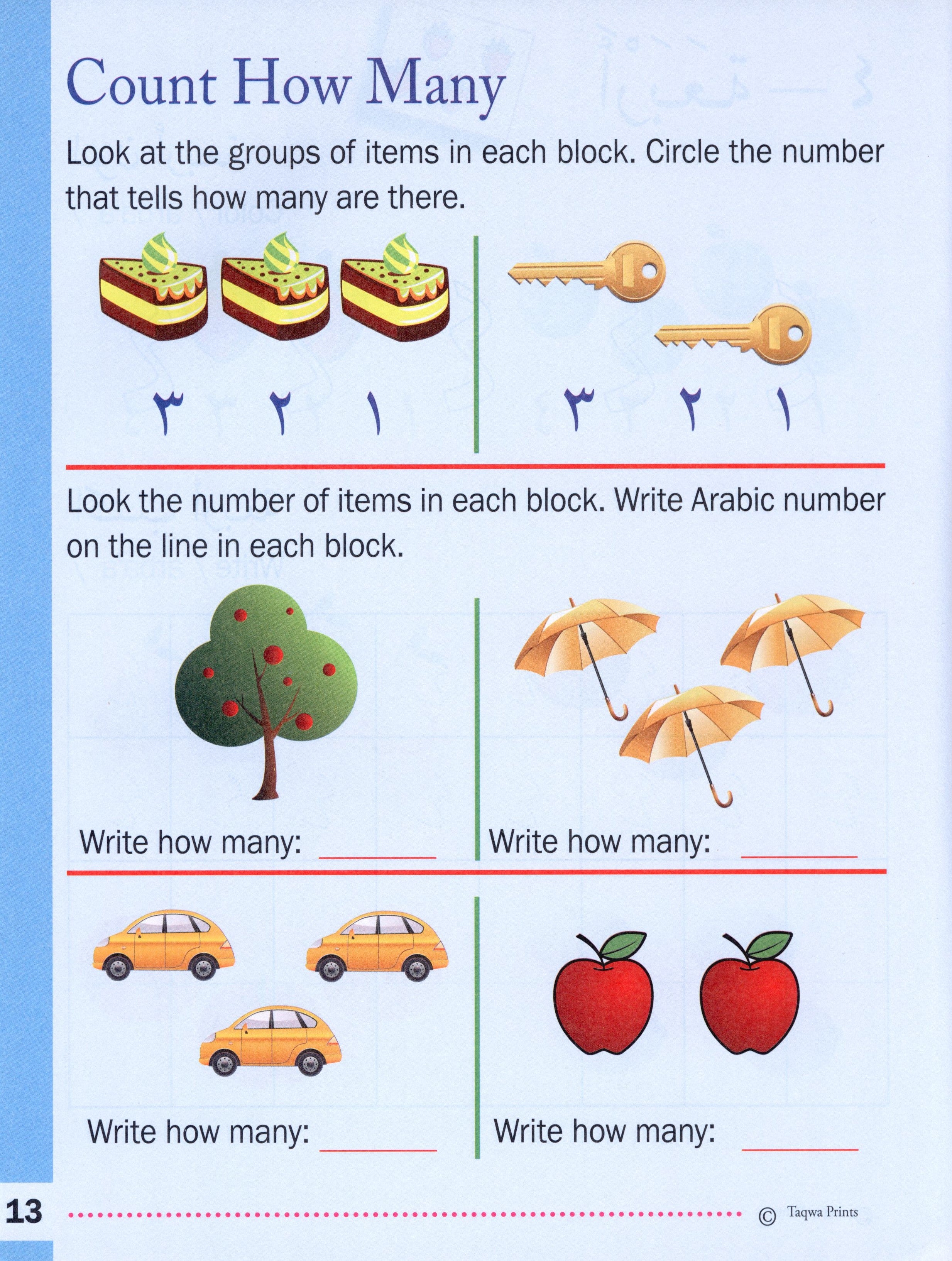 Learning Numbers and Counting in Arabic