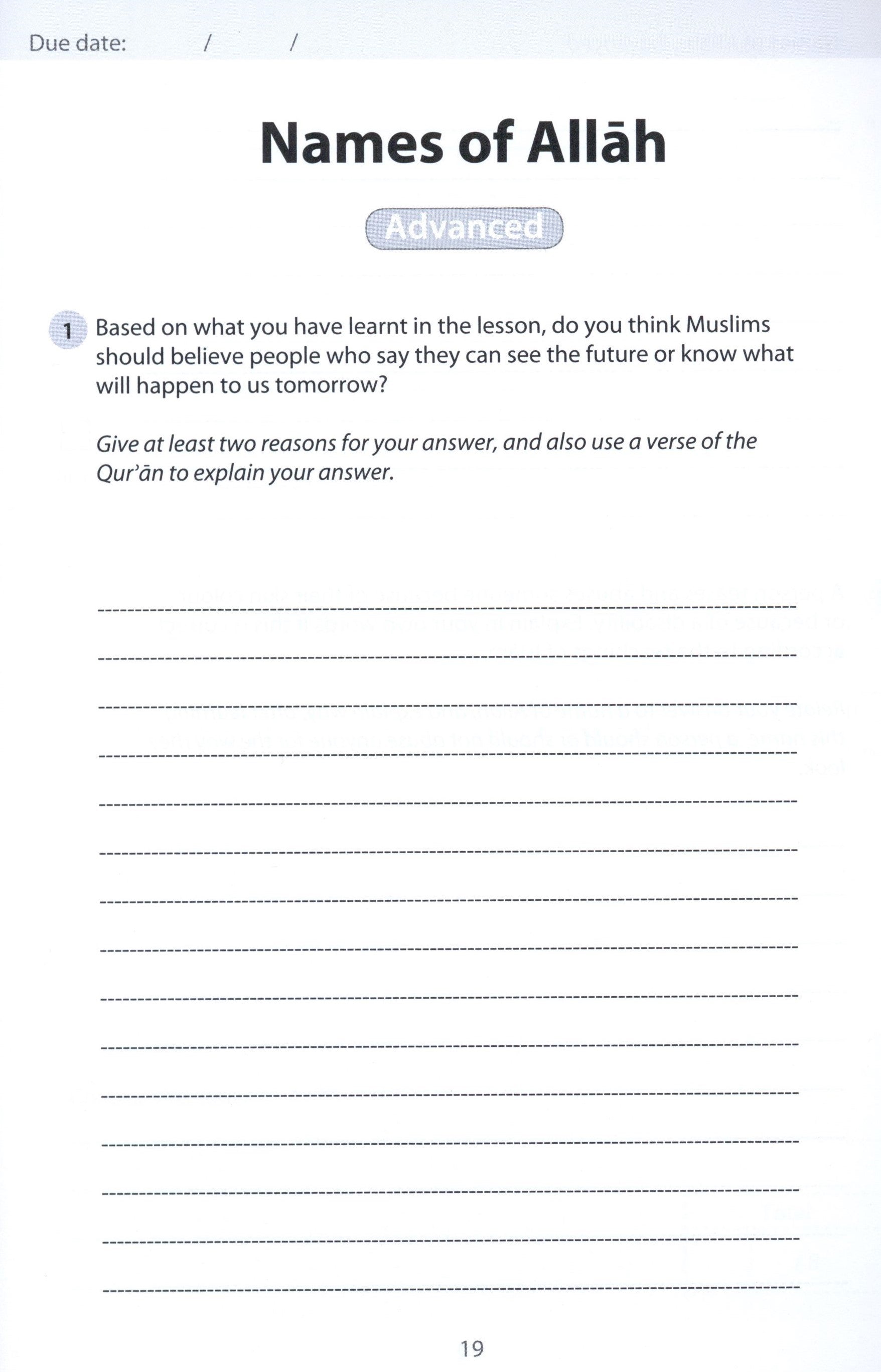 Safar Islamic Studies Workbook 5