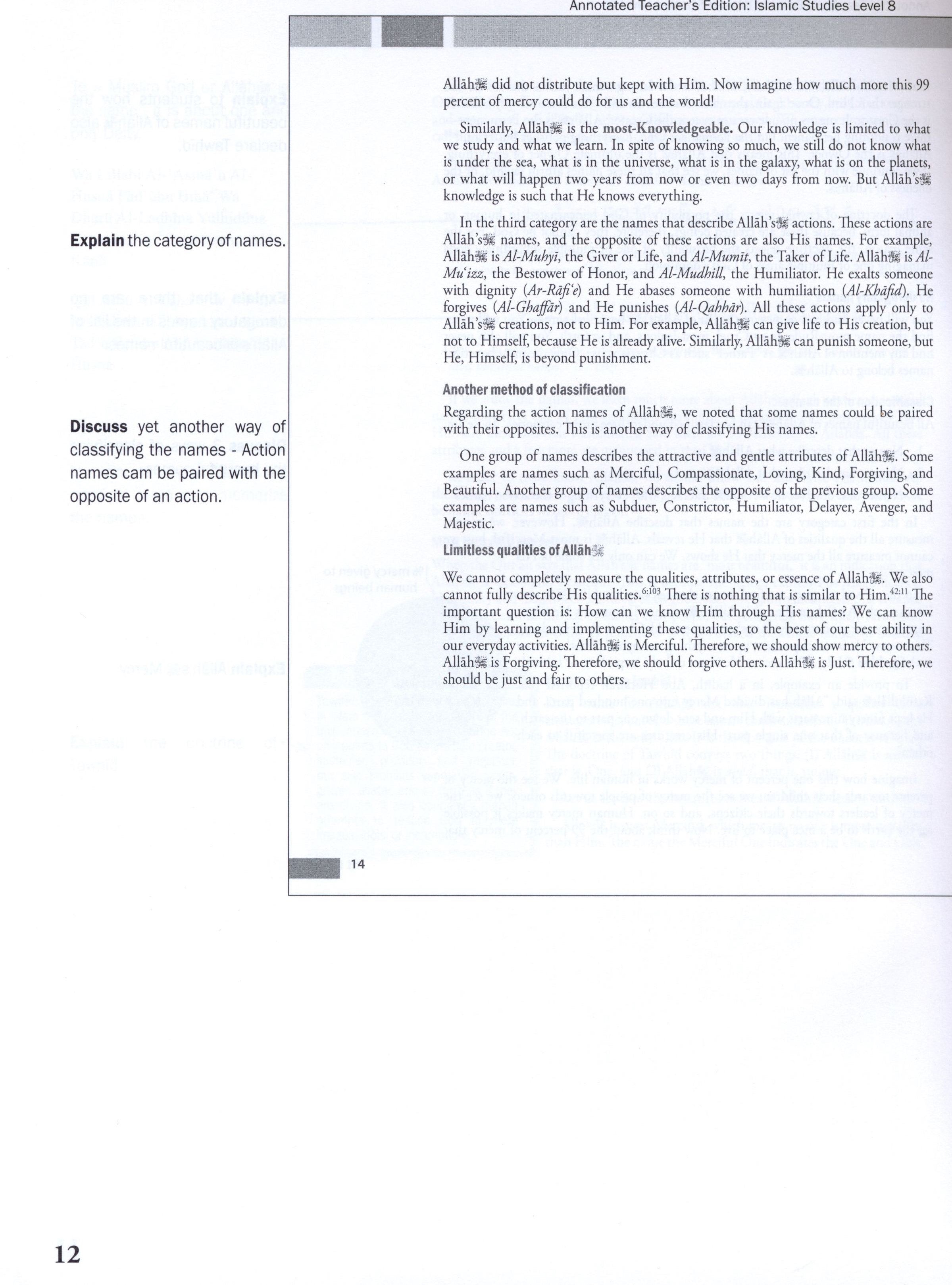 Weekend Learning Islamic Studies Teacher Manual Level 8