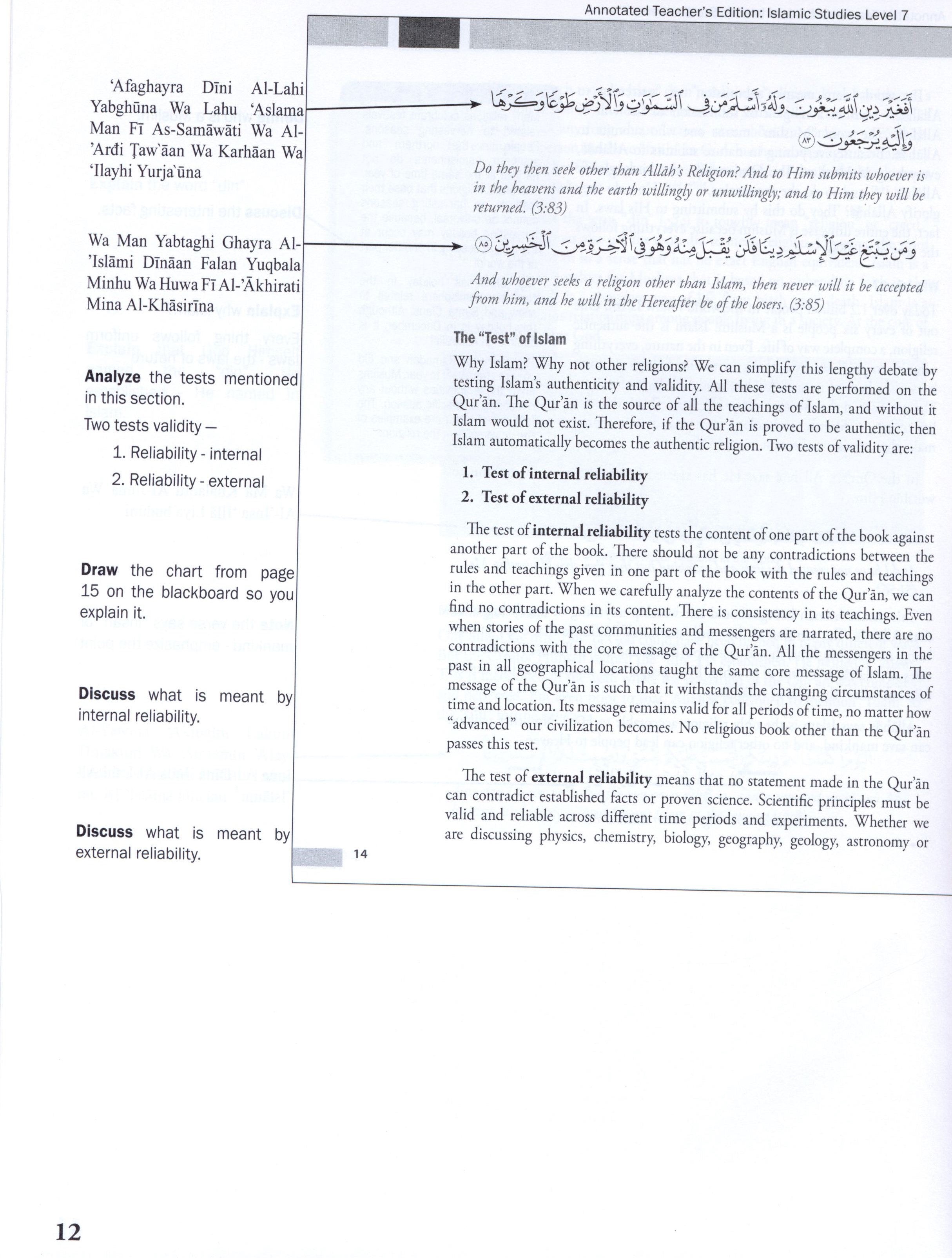 Weekend Learning Islamic Studies Teacher Manual Level 7
