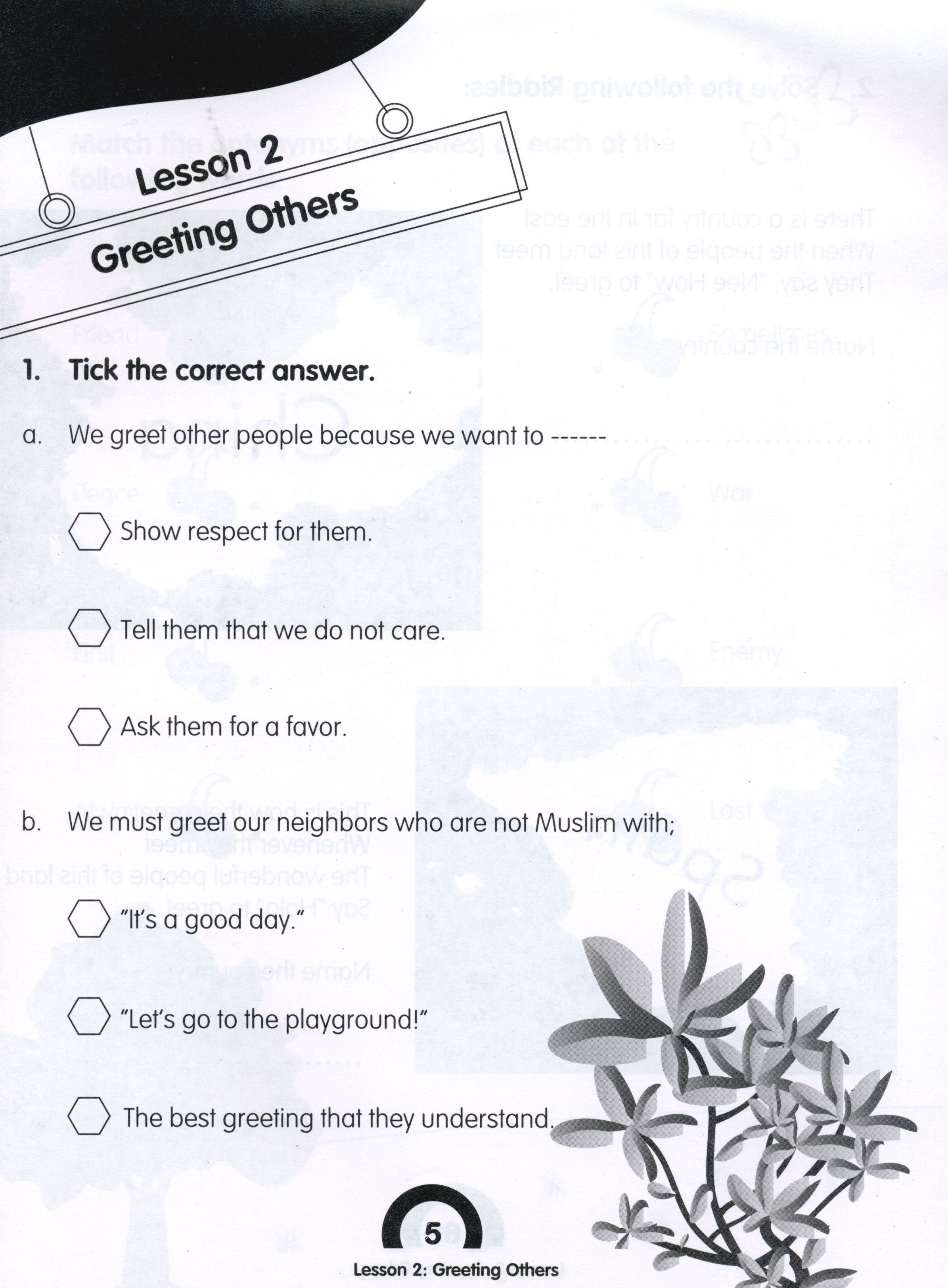 We Are Muslims Workbook Grade 2