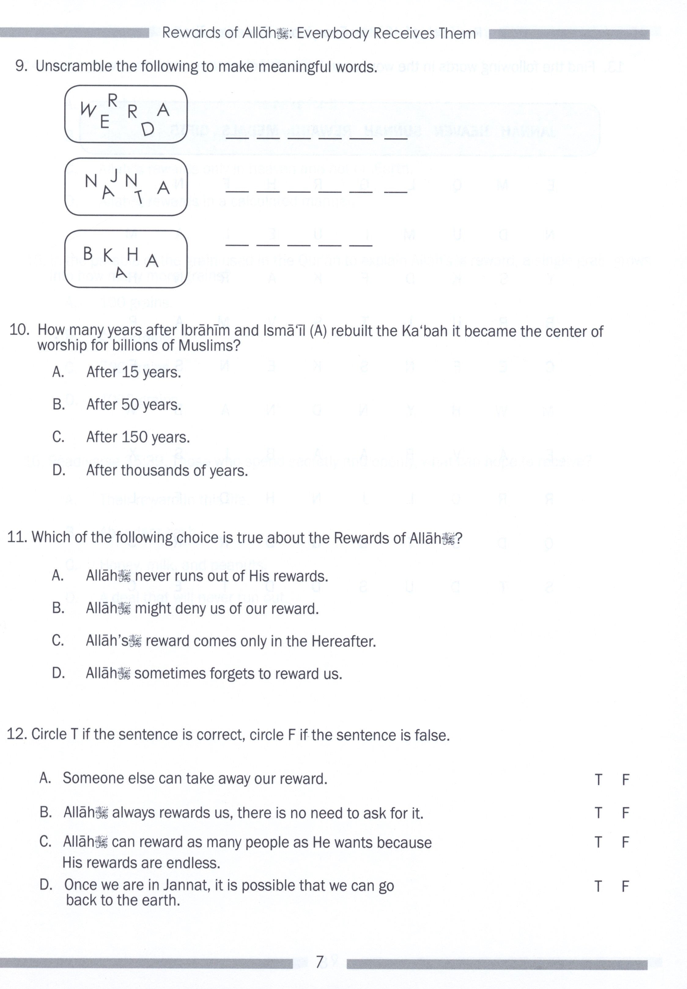 Weekend Learning Islamic Studies Workbook Level 4
