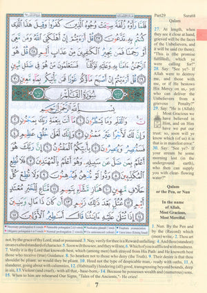 Tajweed Quran Juz' Tabarak Part 29 with Translation and Transliteration 7 x 9