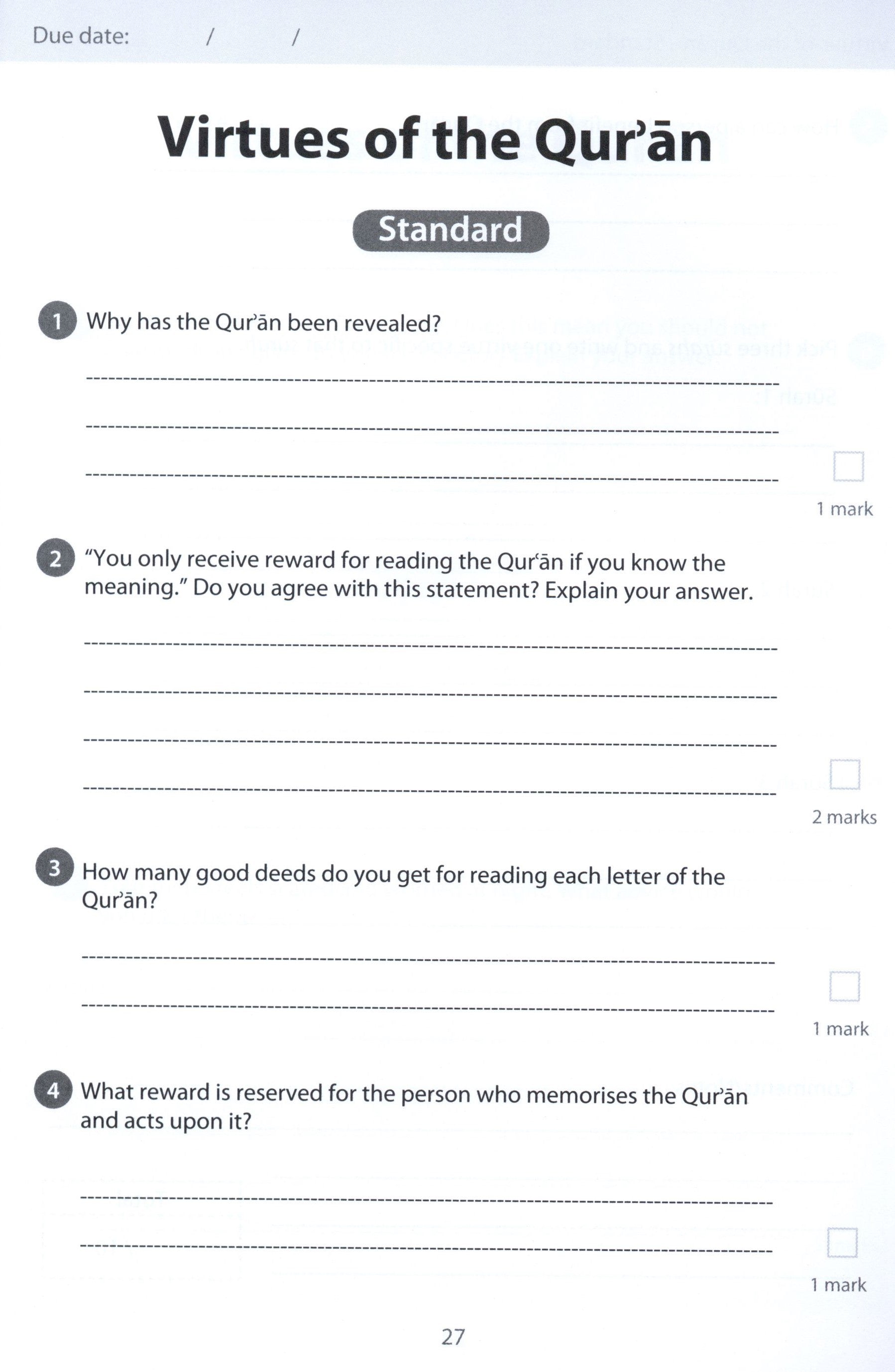 Safar Islamic Studies Workbook 6