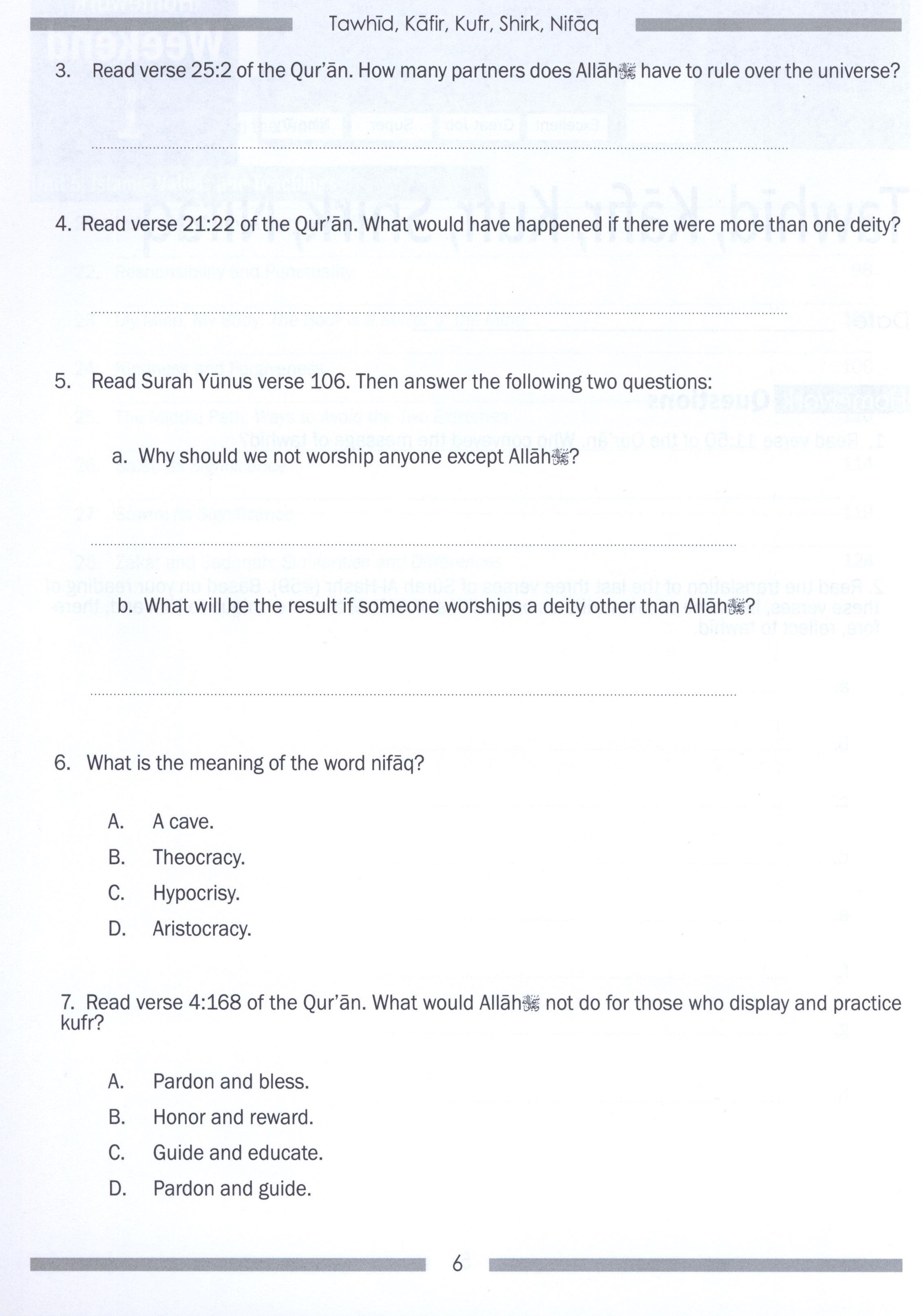 Weekend Learning Islamic Studies Workbook Level 5
