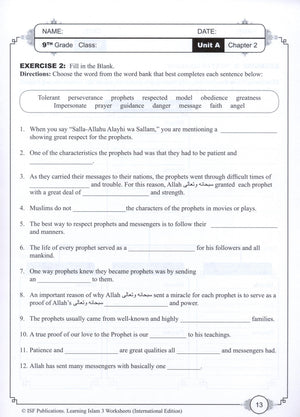 Learning Islam Workbook Level 3 (8th Grade)