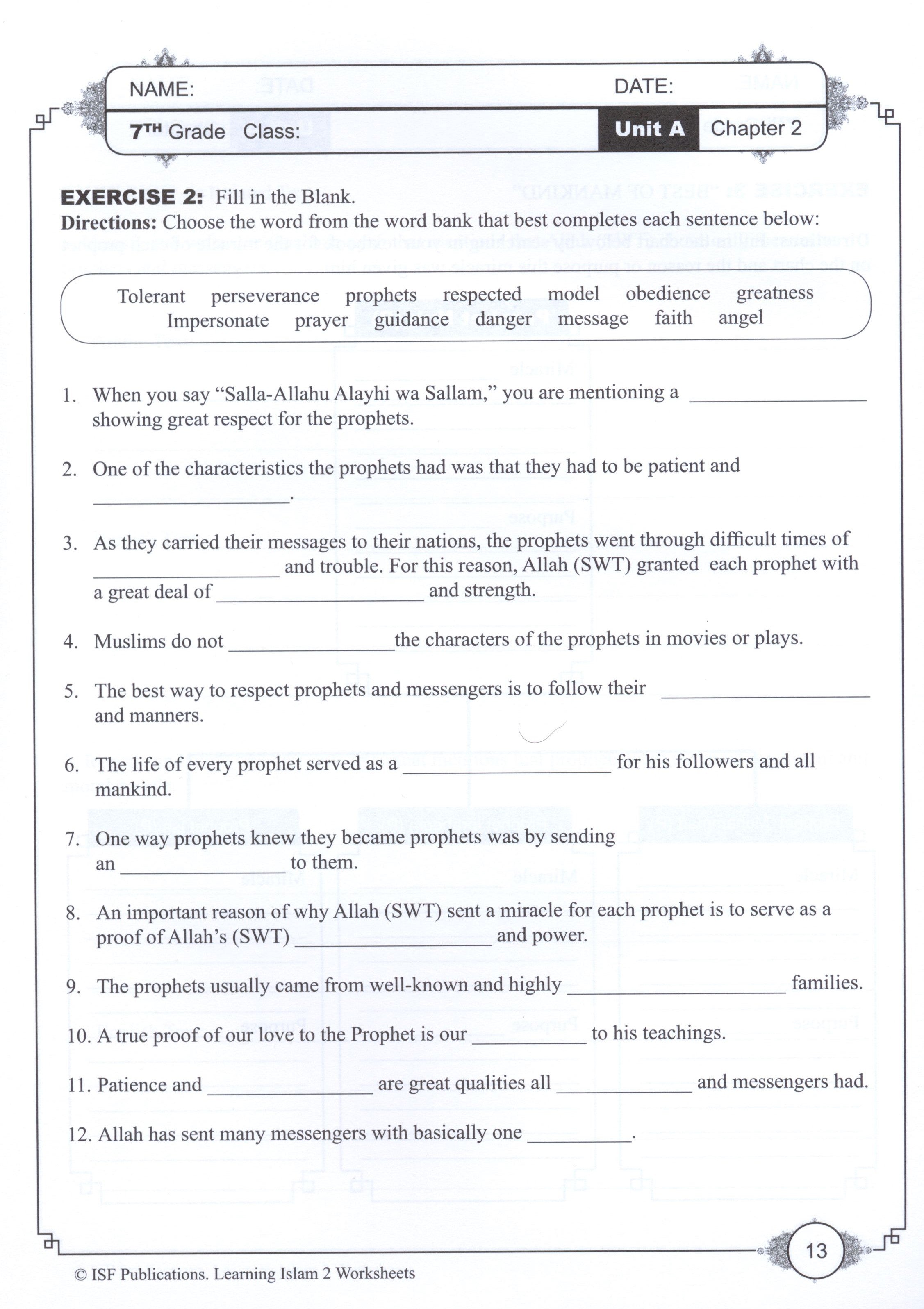 Learning Islam Workbook Level 2 (7th Grade)