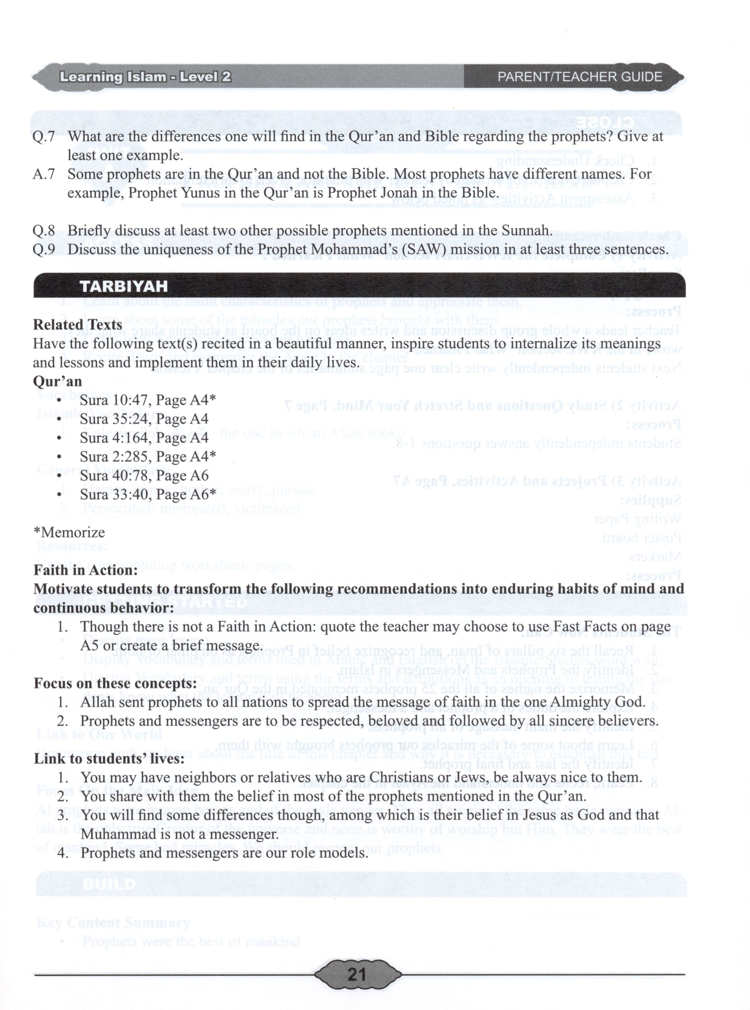 Learning Islam Teacher Book Level 2 (7th Grade)