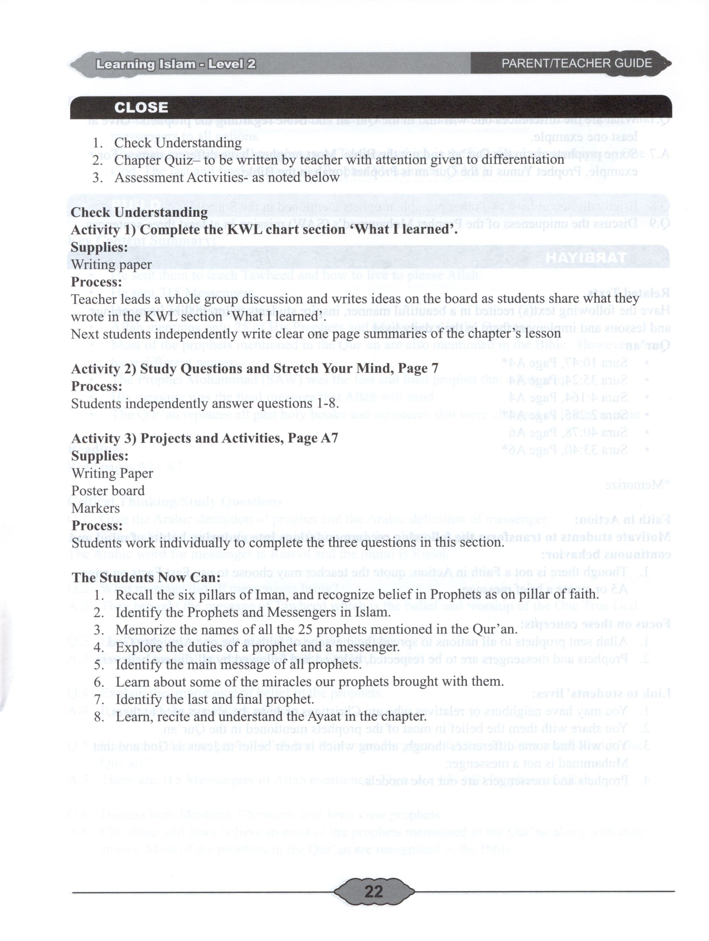 Learning Islam Teacher Book Level 2 (7th Grade)