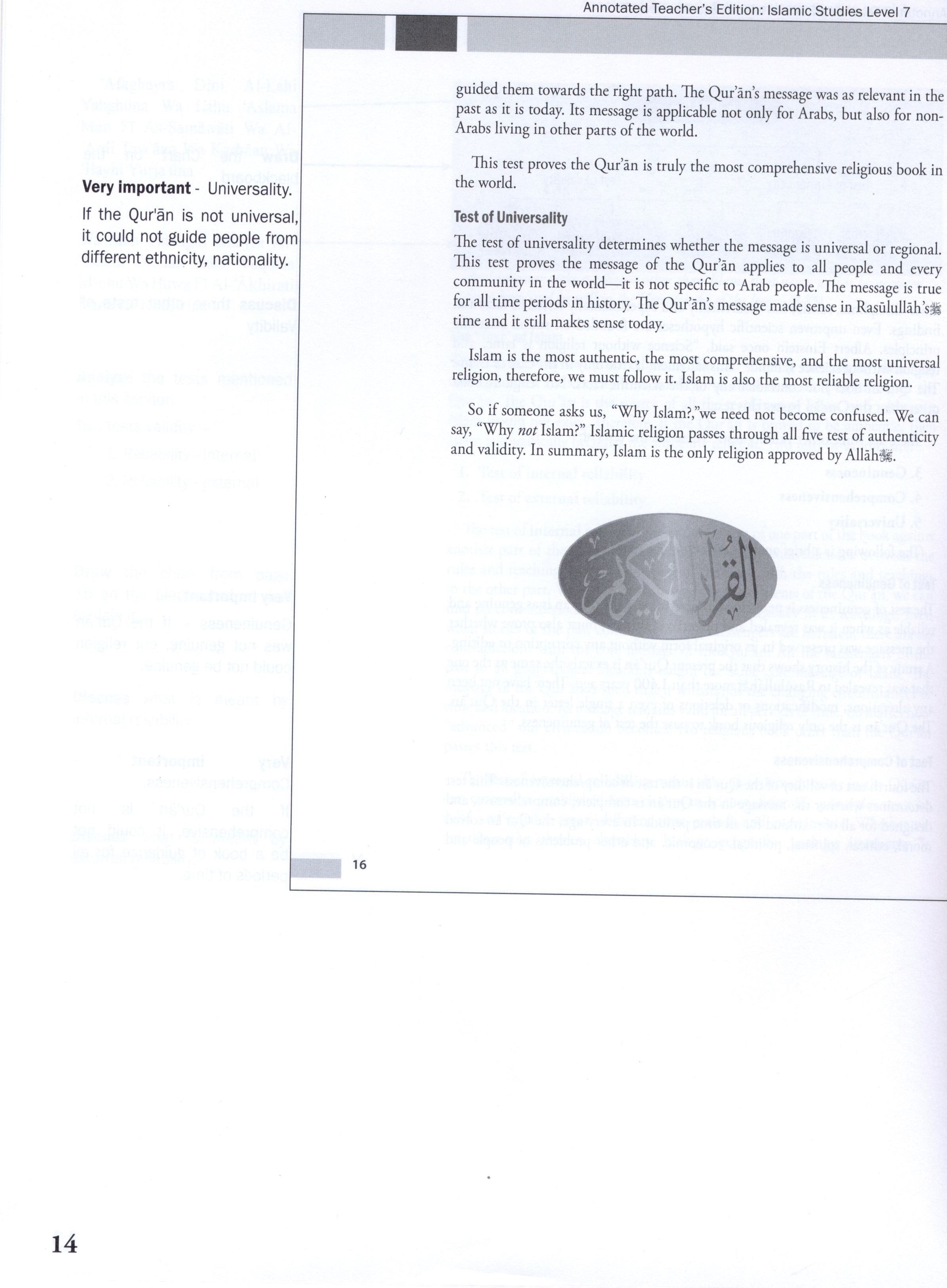 Weekend Learning Islamic Studies Teacher Manual Level 7