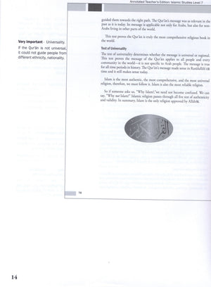 Weekend Learning Islamic Studies Teacher Manual Level 7