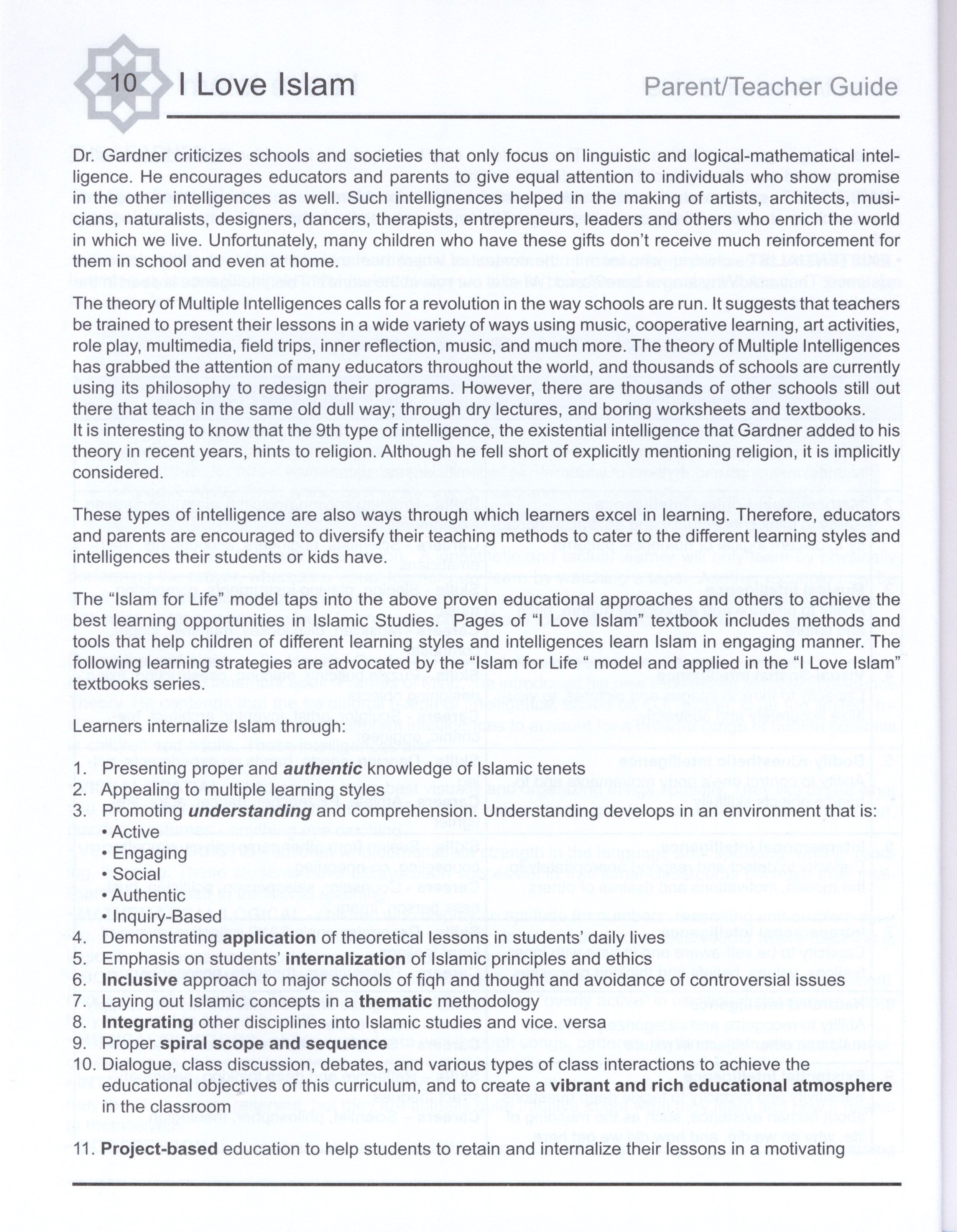 I Love Islam Teacher / Parent Guide Level 2 - First Edition