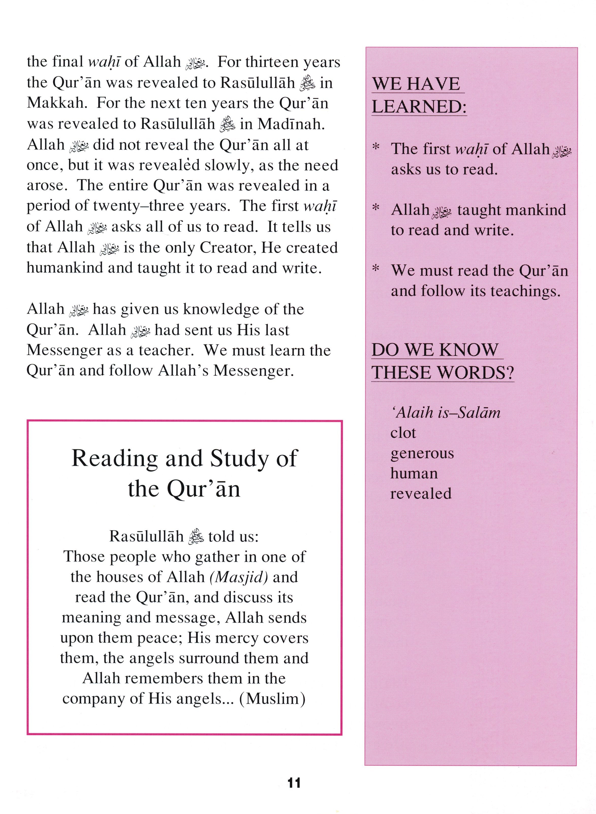 Teachings of the Qur'an Textbook Volume 1