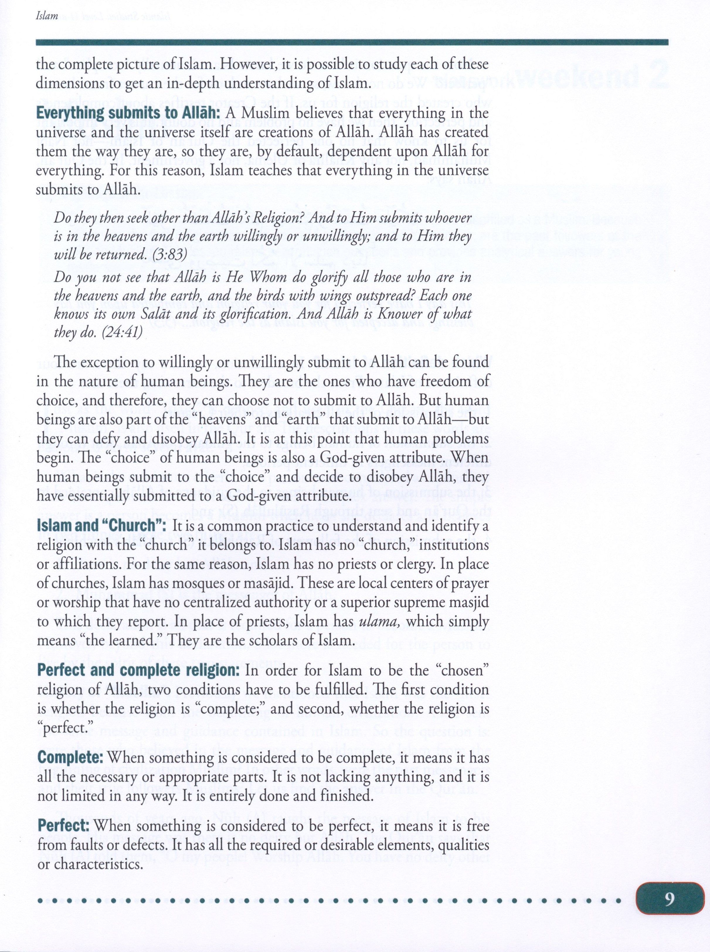 Weekend Learning Islamic Studies Level 11 & 12