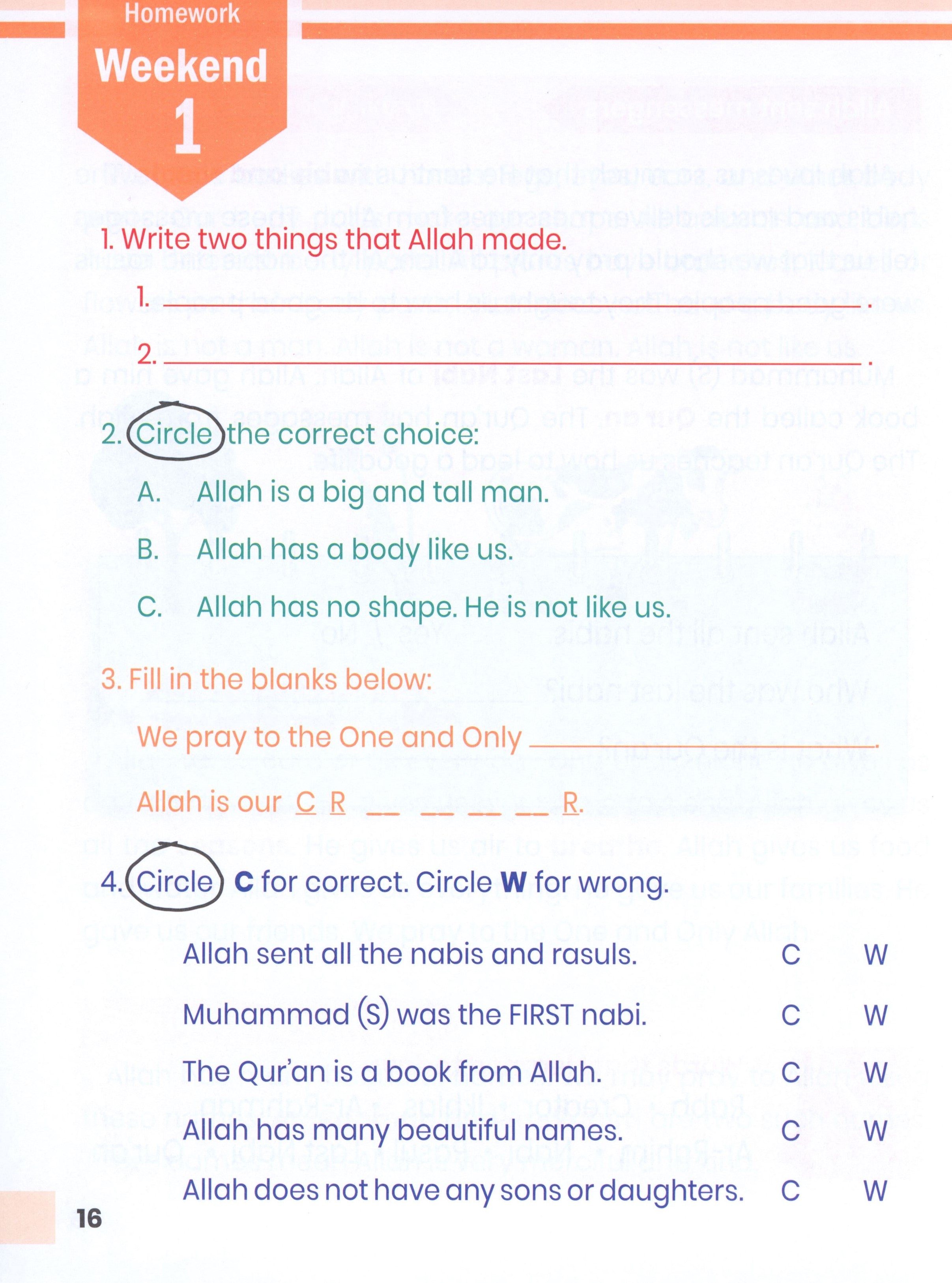 Weekend Learning Islamic Studies Level 1