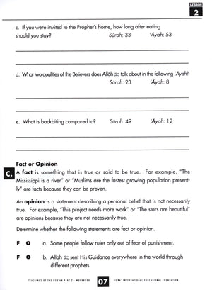 Teachings of the Qur'an Workbook Volume 2