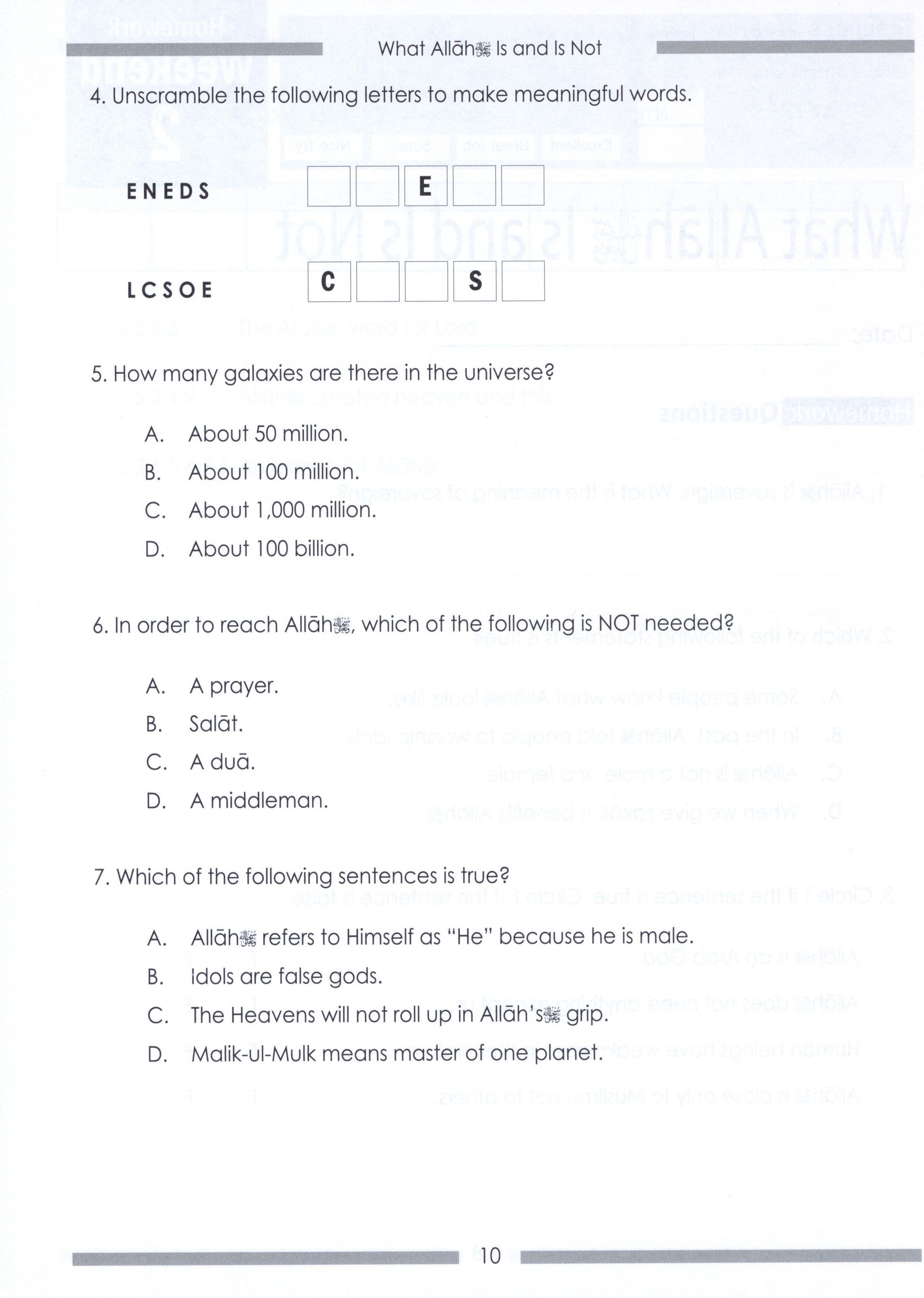 Weekend Learning Islamic Studies Workbook Level 3