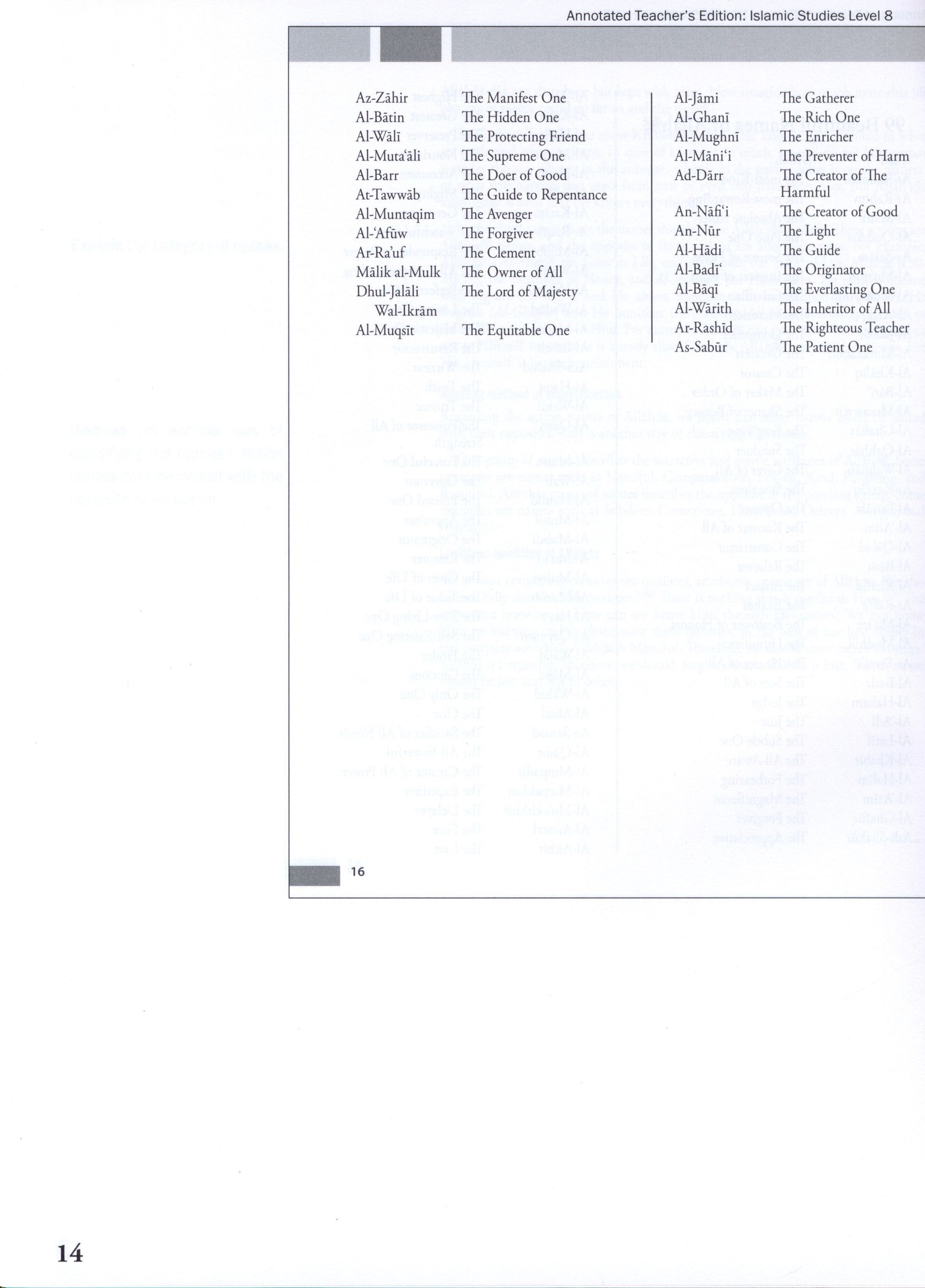 Weekend Learning Islamic Studies Teacher Manual Level 8