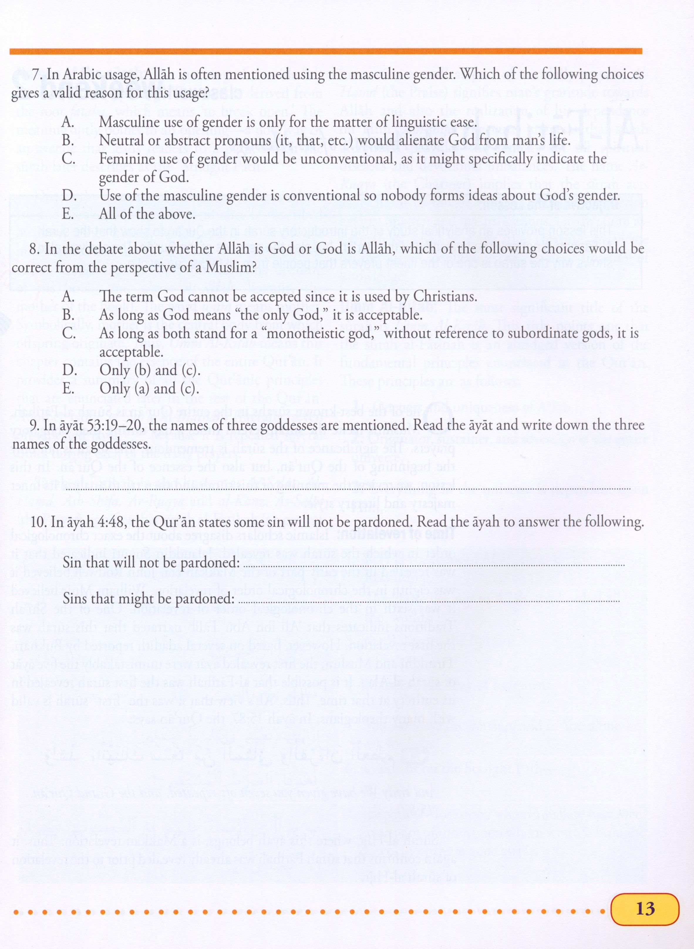 Weekend Learning Islamic Studies Level 10