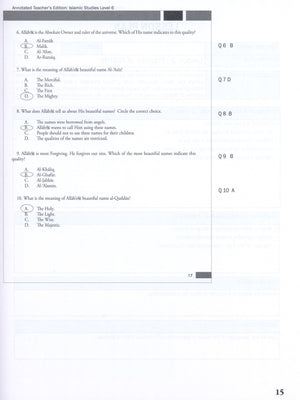Weekend Learning Islamic Studies Teacher Manual Level 6