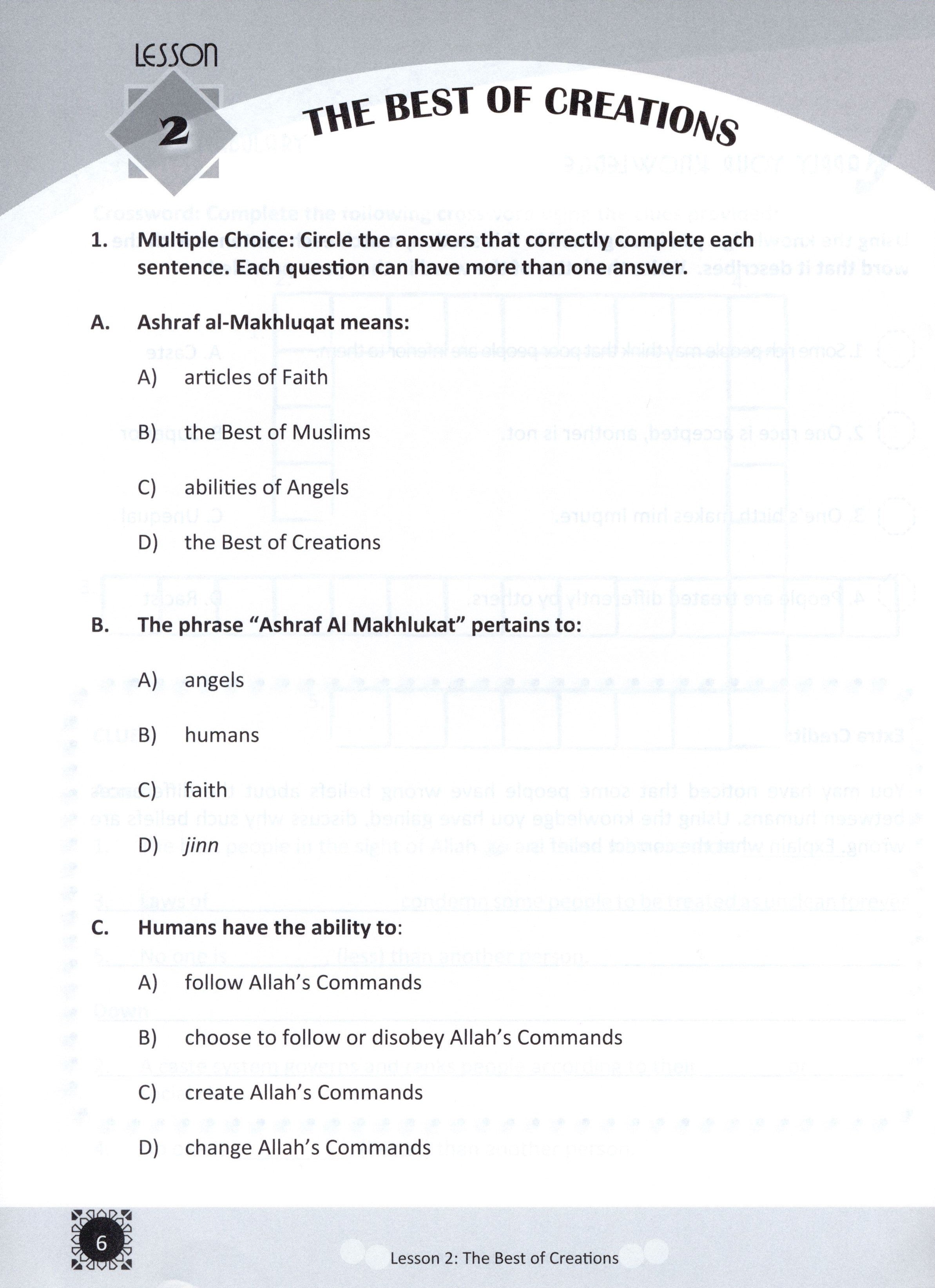 Teachings of the Qur'an Workbook Volume 3