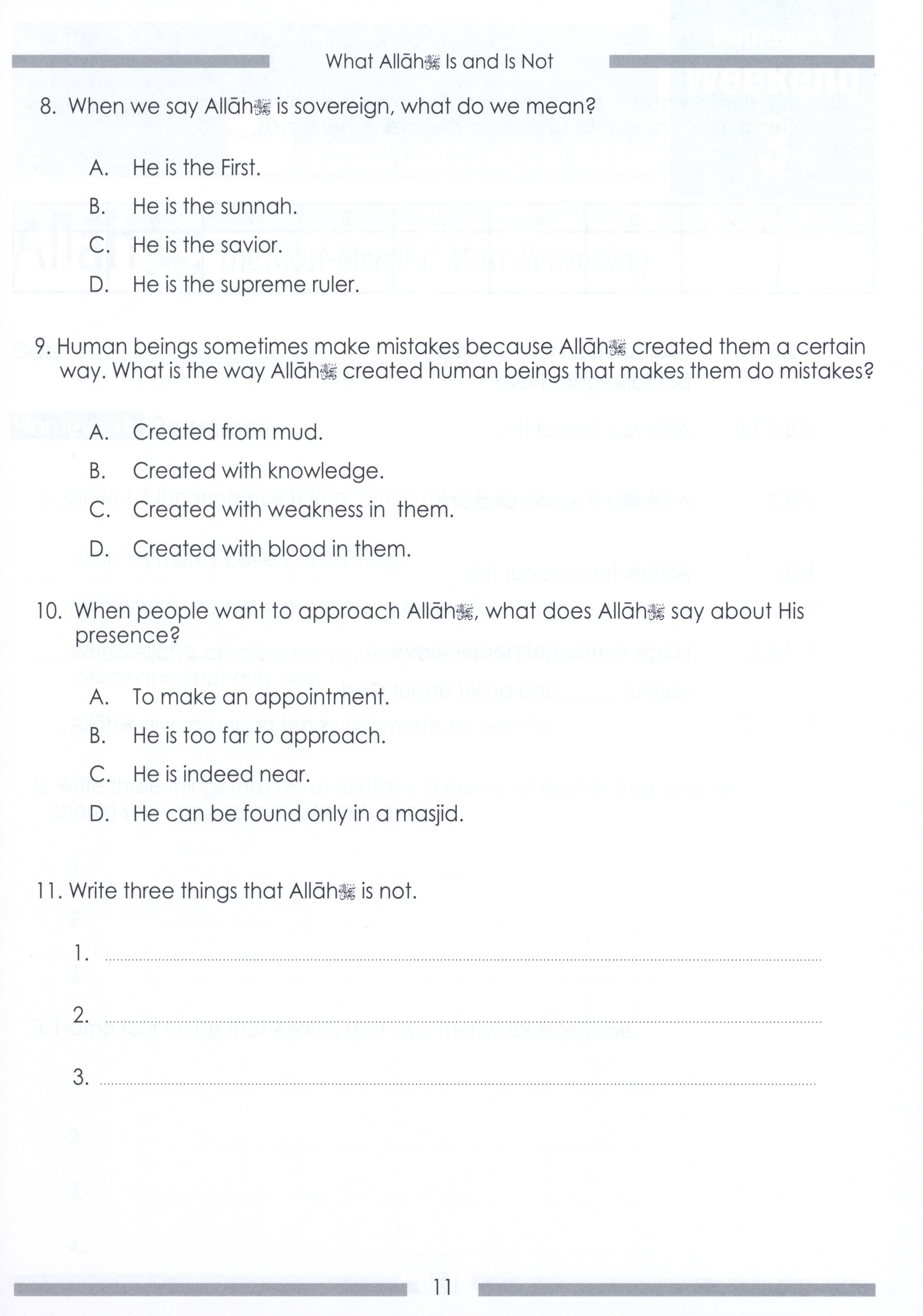 Weekend Learning Islamic Studies Workbook Level 3