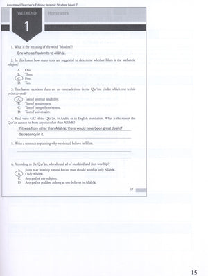 Weekend Learning Islamic Studies Teacher Manual Level 7