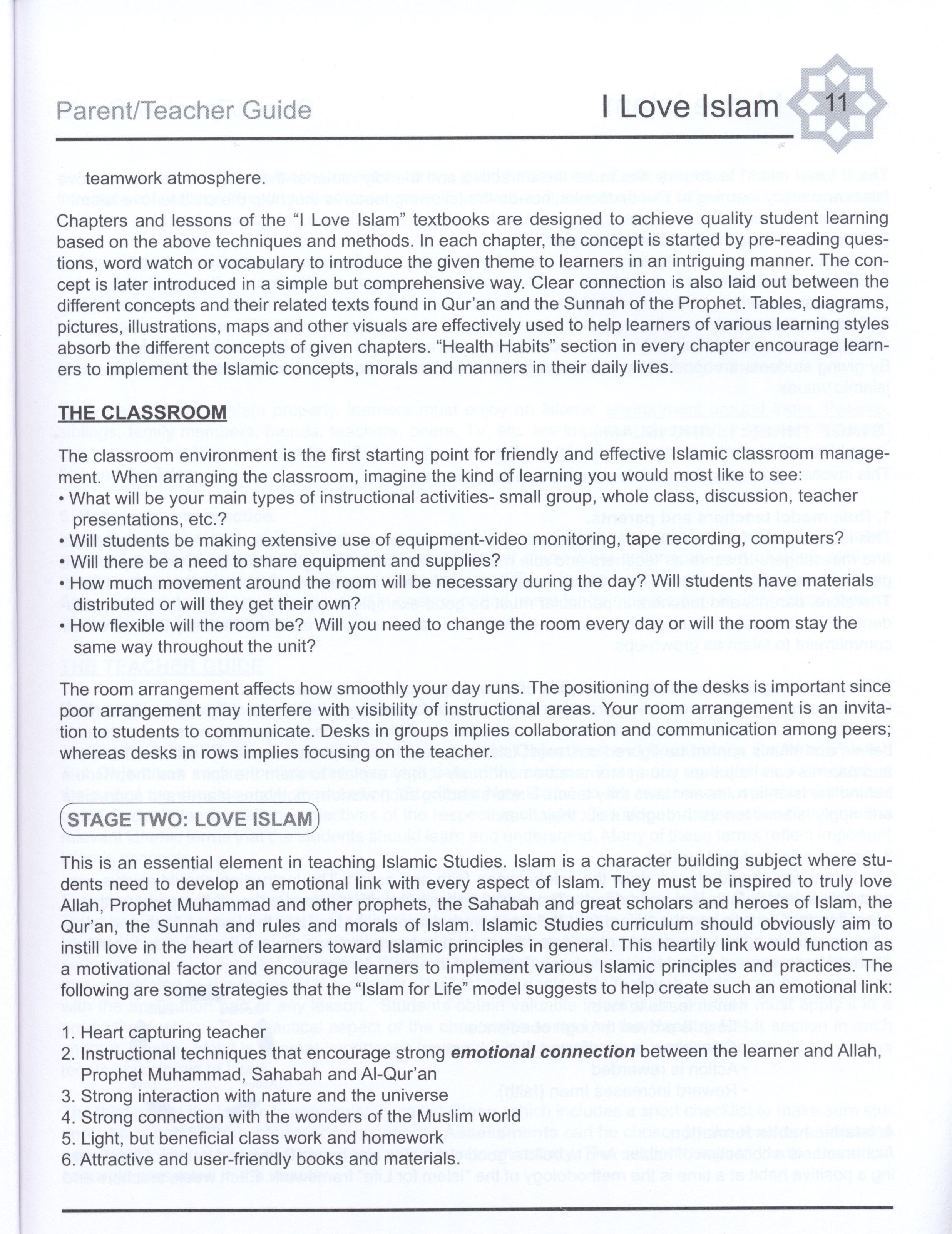 I Love Islam Teacher / Parent Guide Level 2 - First Edition