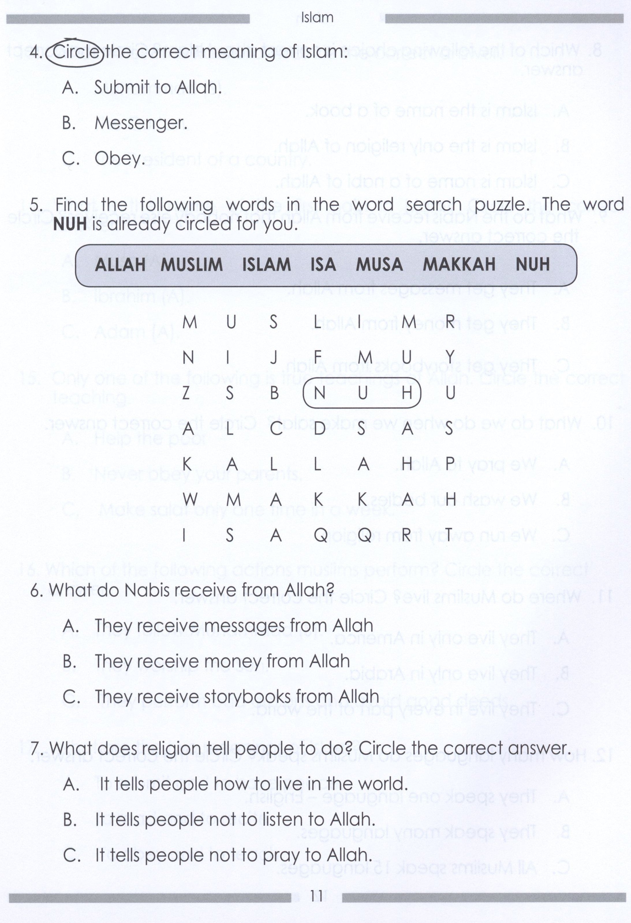 Weekend Learning Islamic Studies Workbook Level 1