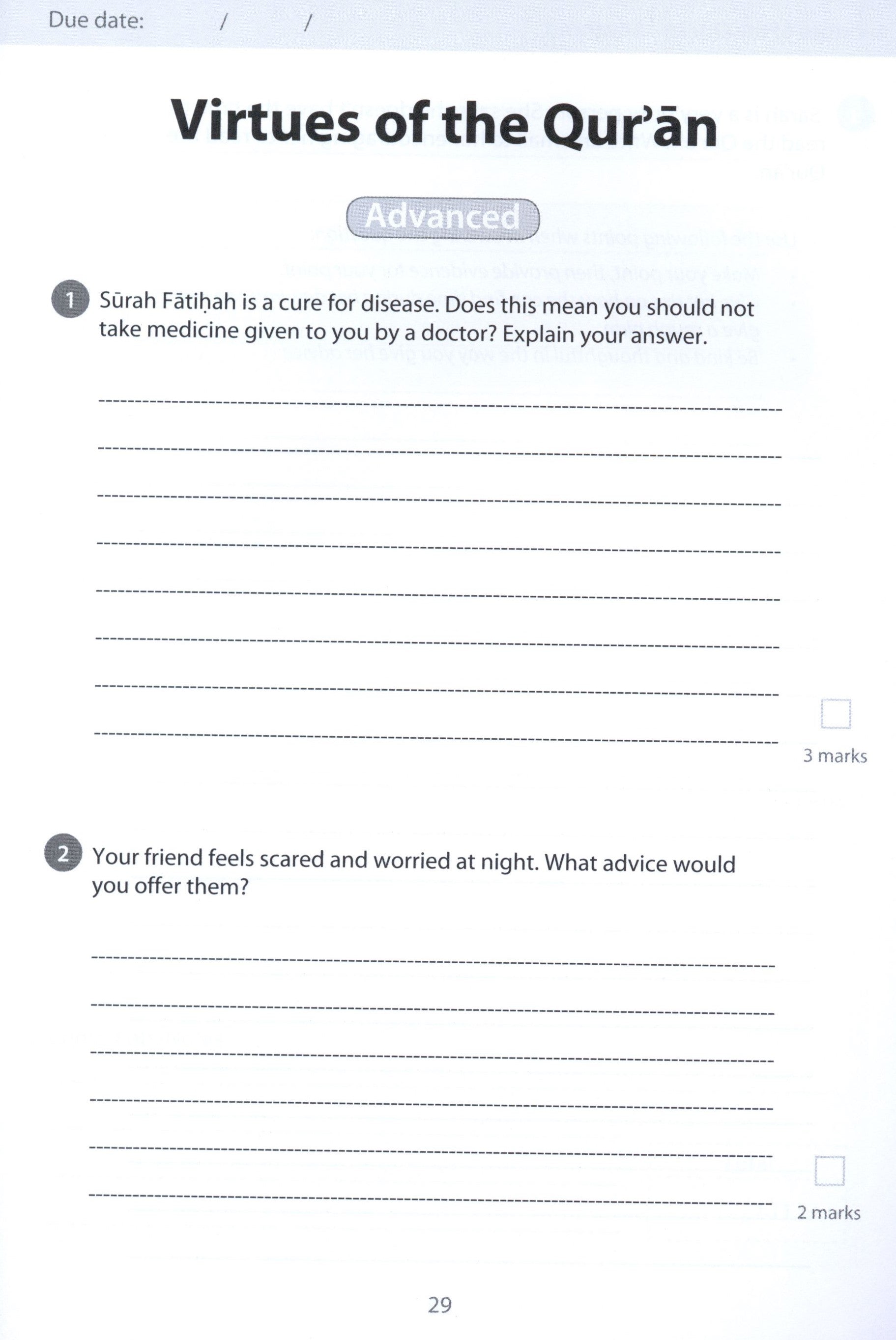 Safar Islamic Studies Workbook 6