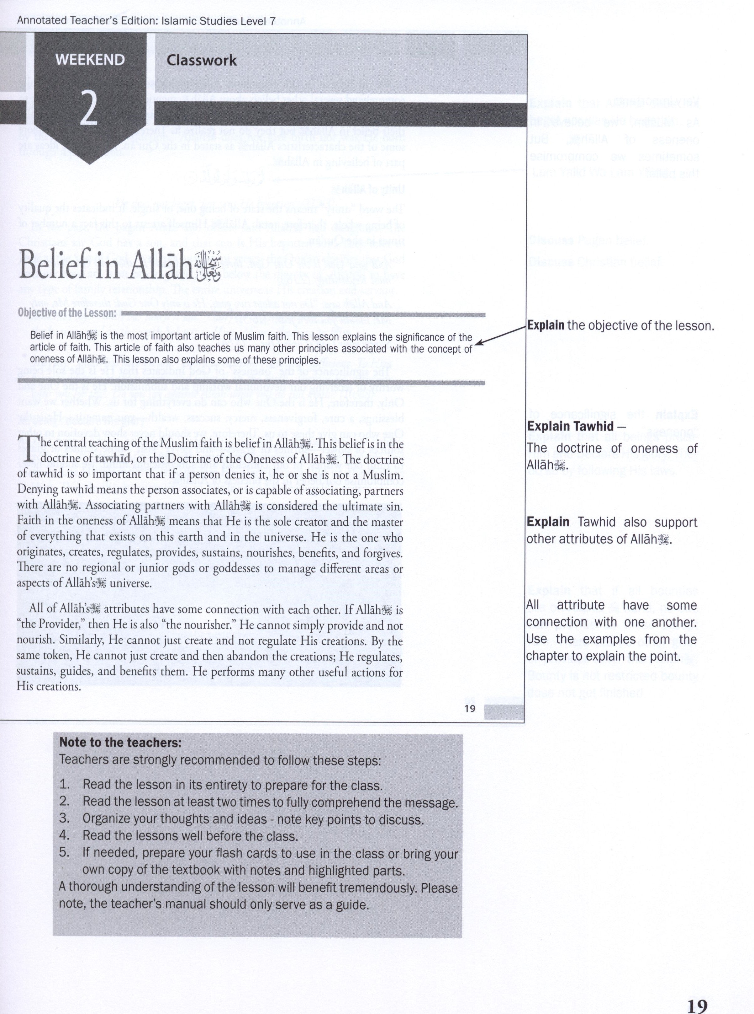 Weekend Learning Islamic Studies Teacher Manual Level 7