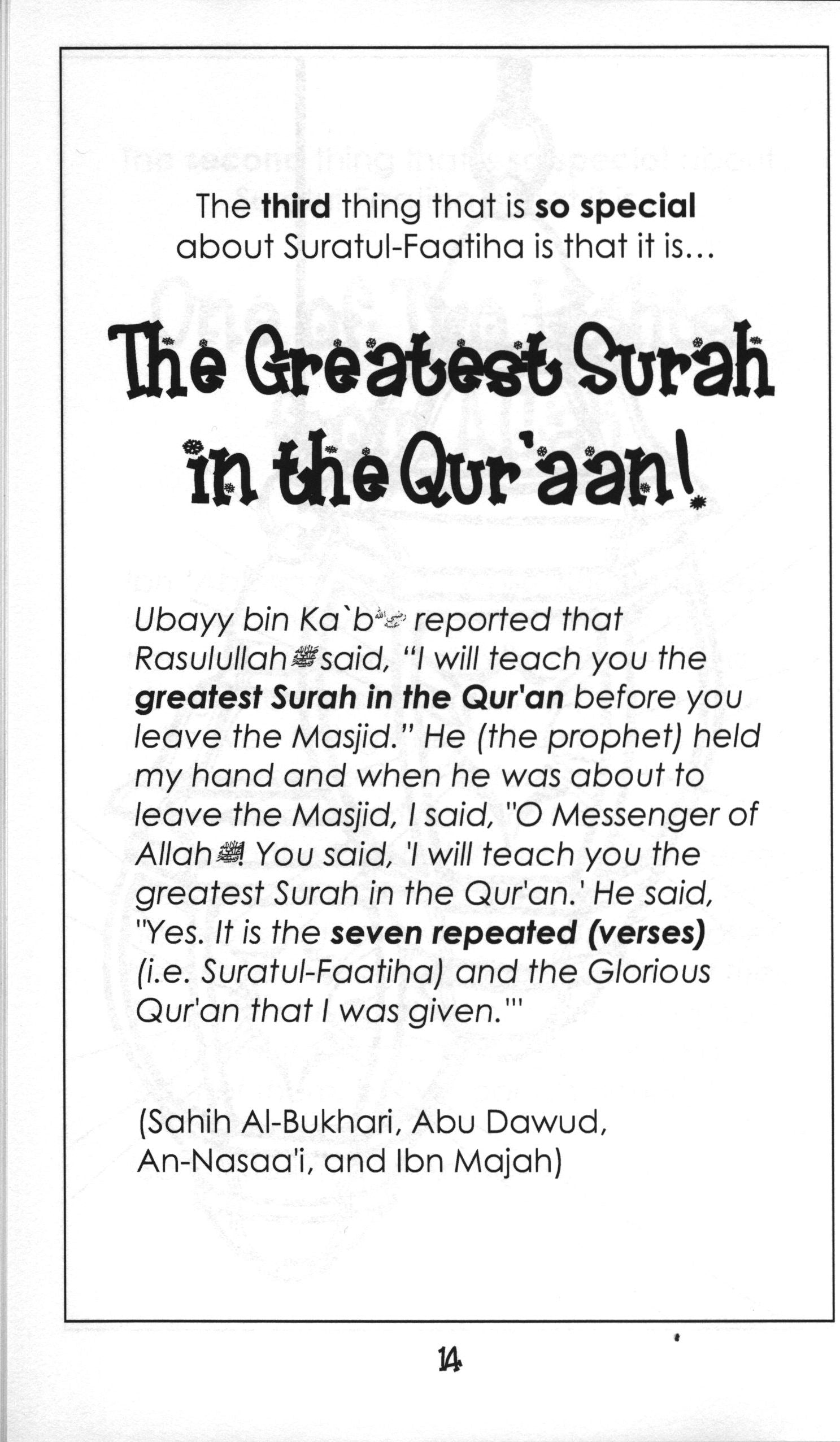 Mini Tafseer Book Suratul Faatiha (Surah 1)