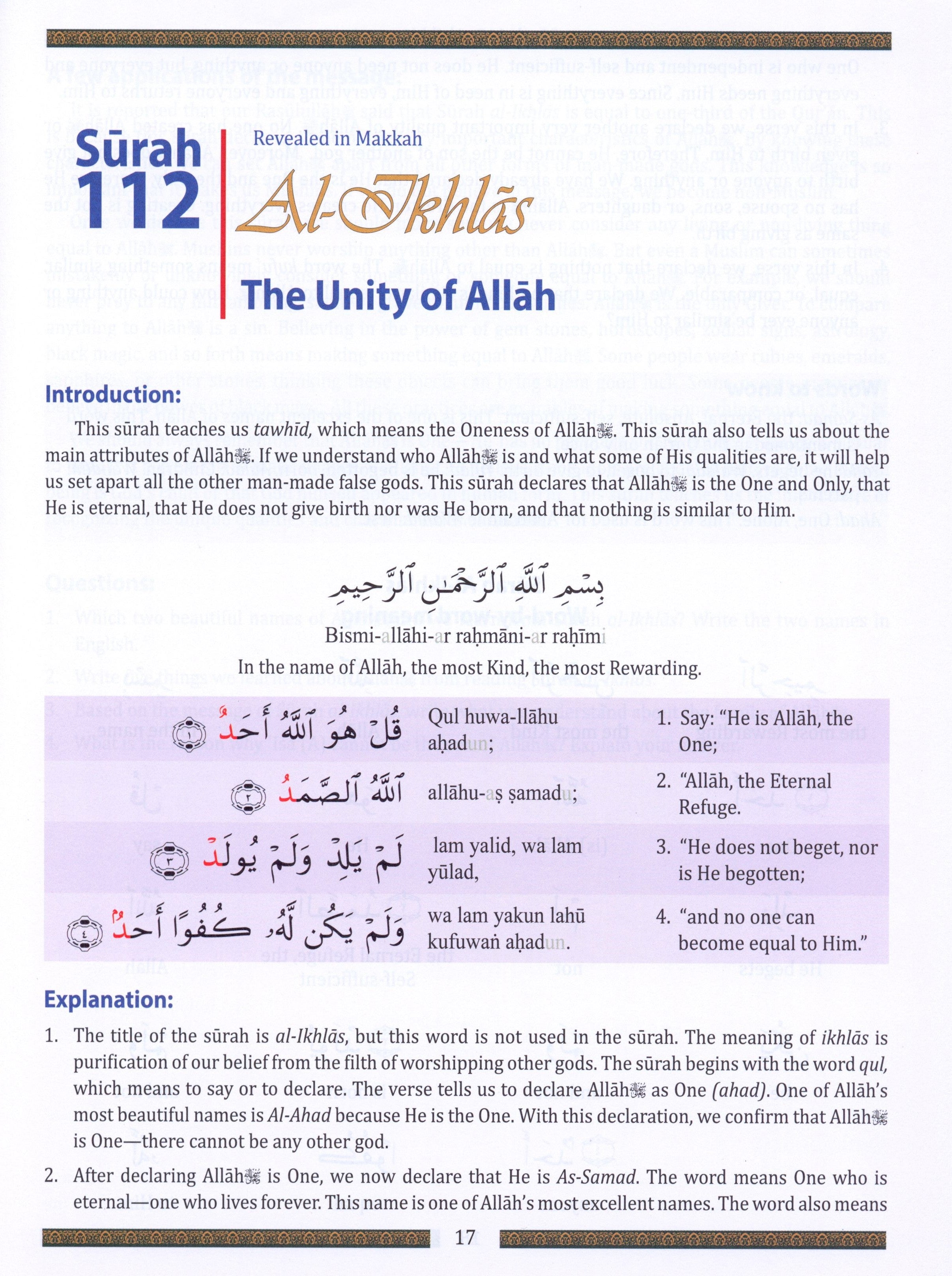 Weekend Learning Juz' Amma (Part 30) for School Students with Transliteration (Green)