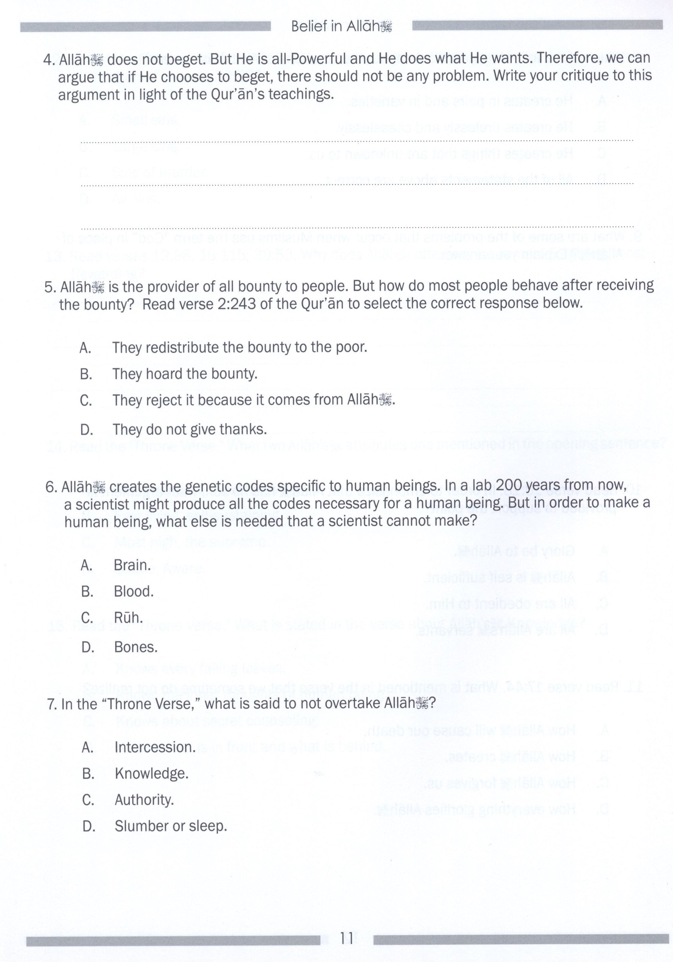 Weekend Learning Islamic Studies Workbook Level 7