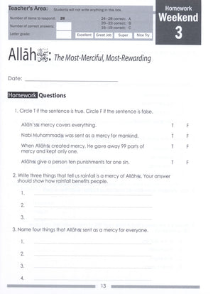 Weekend Learning Islamic Studies Workbook Level 3