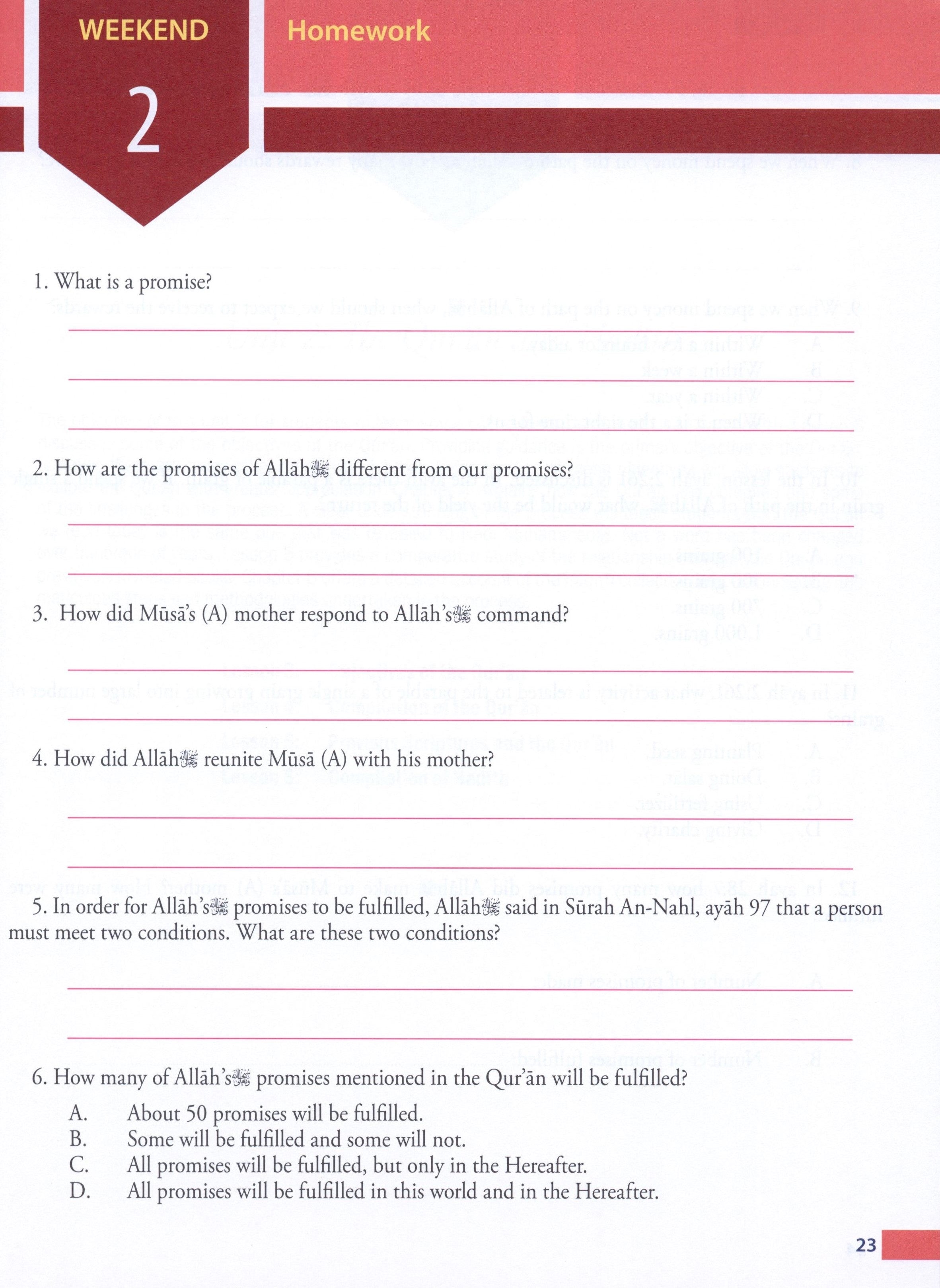 Weekend Learning Islamic Studies Level 6