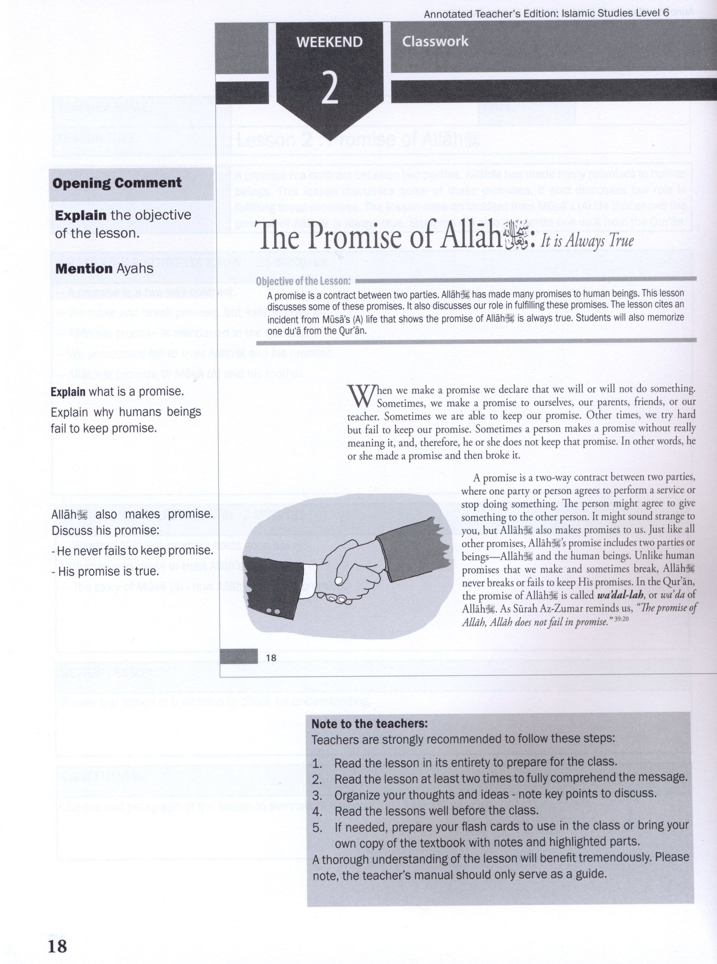 Weekend Learning Islamic Studies Teacher Manual Level 6
