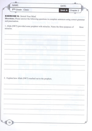 Learning Islam Workbook Level 2 (7th Grade)