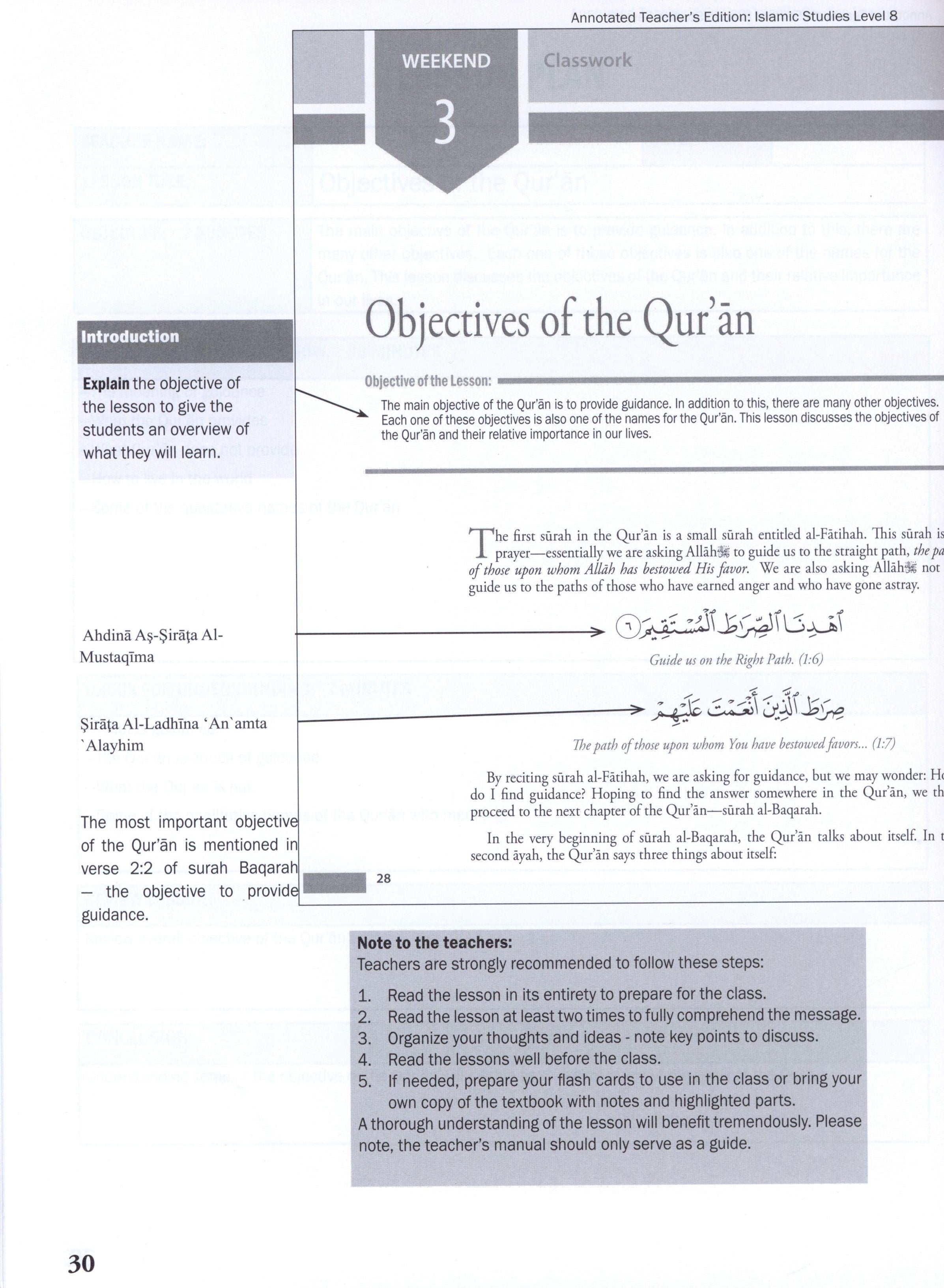 Weekend Learning Islamic Studies Teacher Manual Level 8