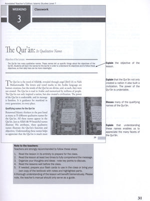 Weekend Learning Islamic Studies Teacher Manual Level 7