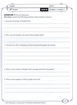 Learning Islam Workbook Level 3 (8th Grade)