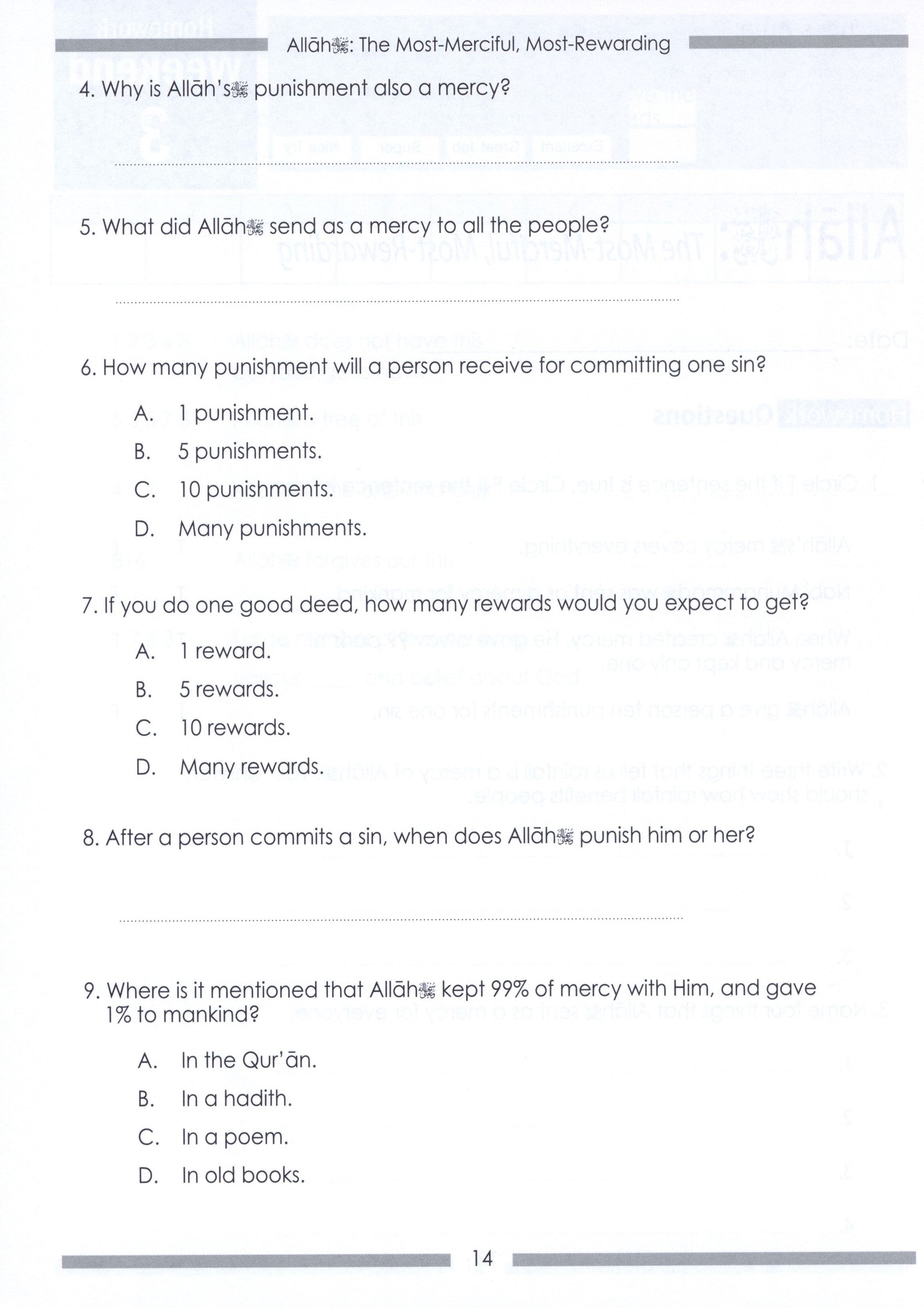 Weekend Learning Islamic Studies Workbook Level 3