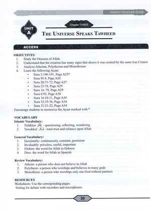 Learning Islam Teacher Book Level 1 (6th Grade)