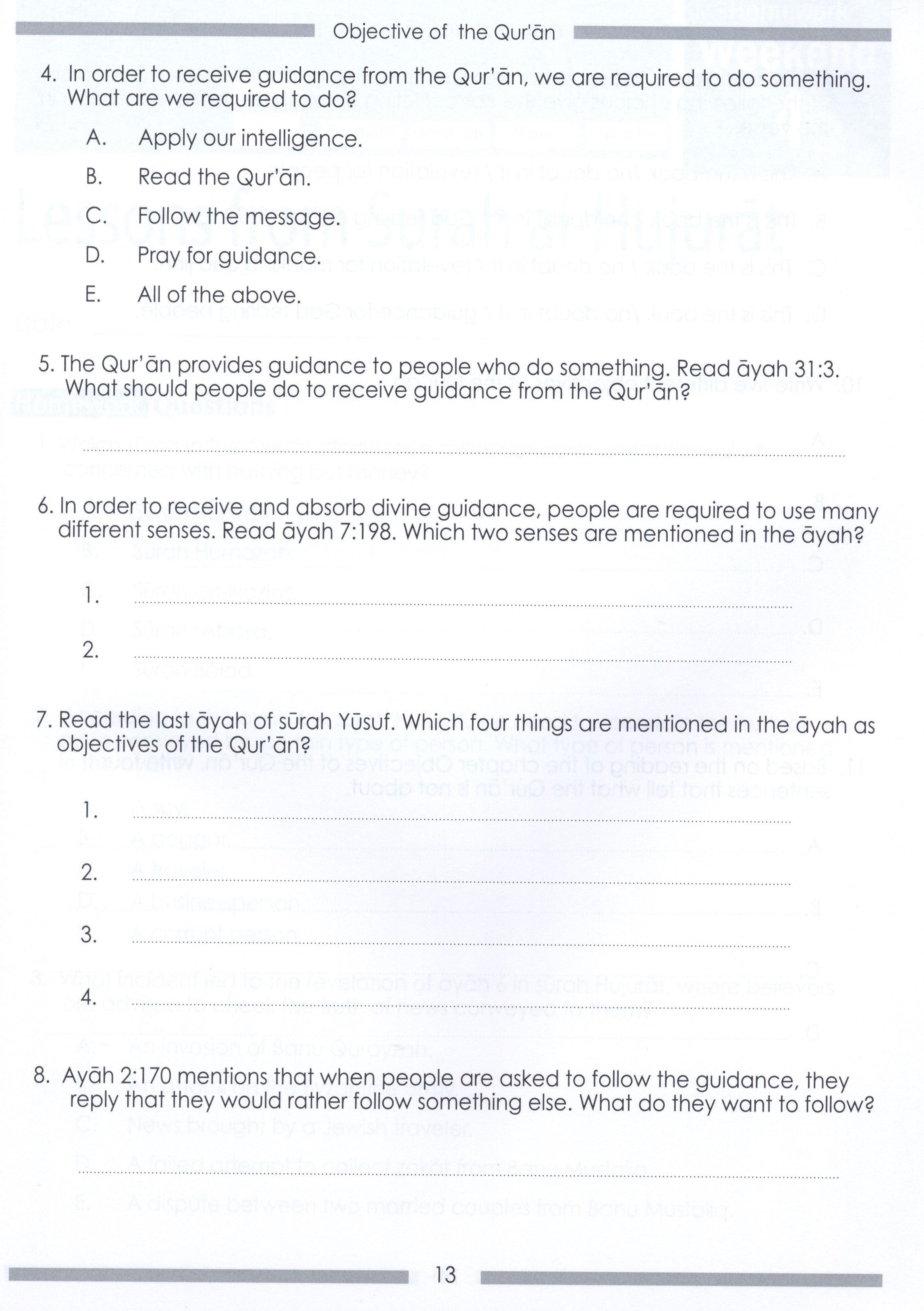 Weekend Learning Islamic Studies Workbook Level 8
