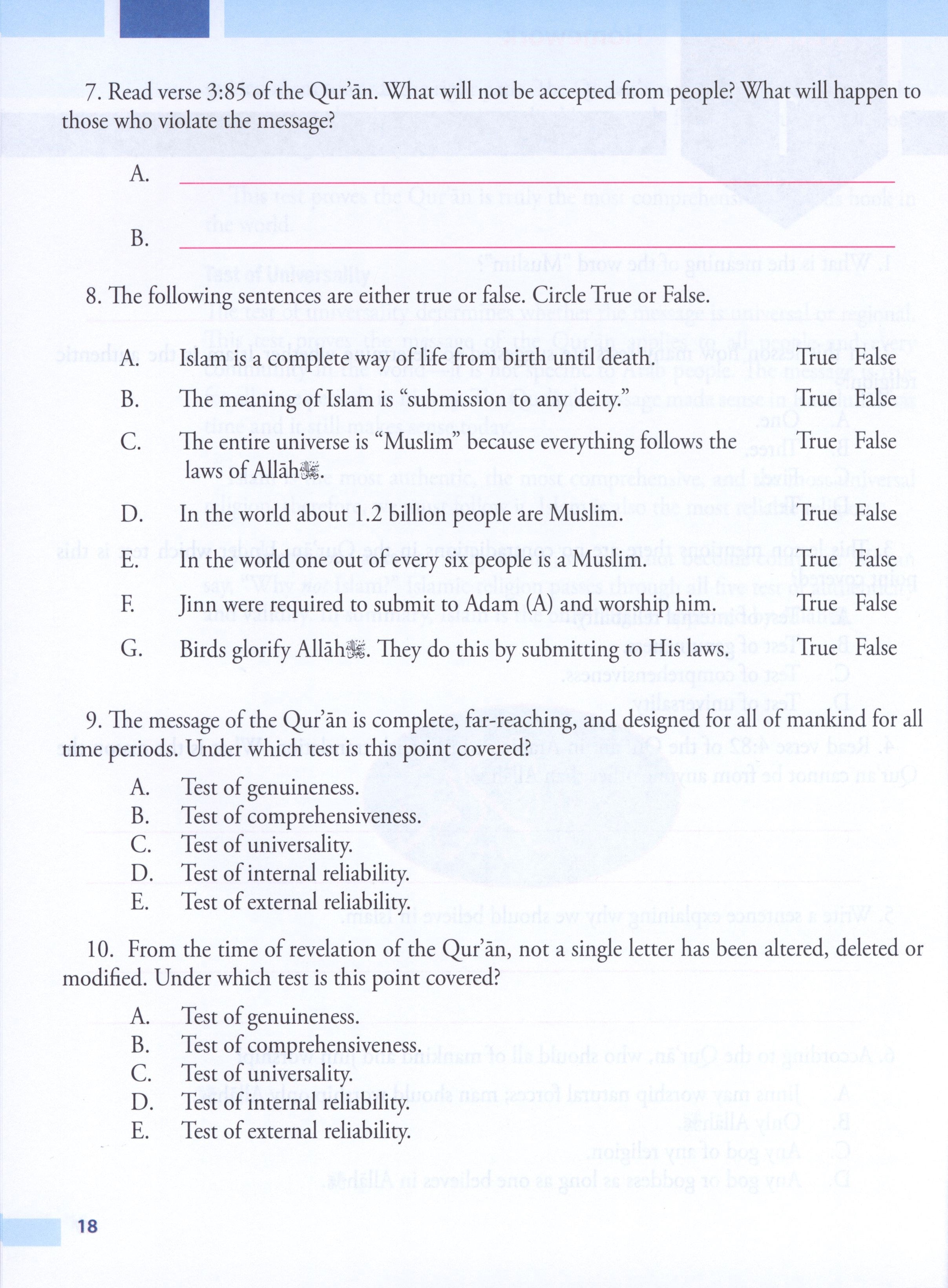 Weekend Learning Islamic Studies Level 7
