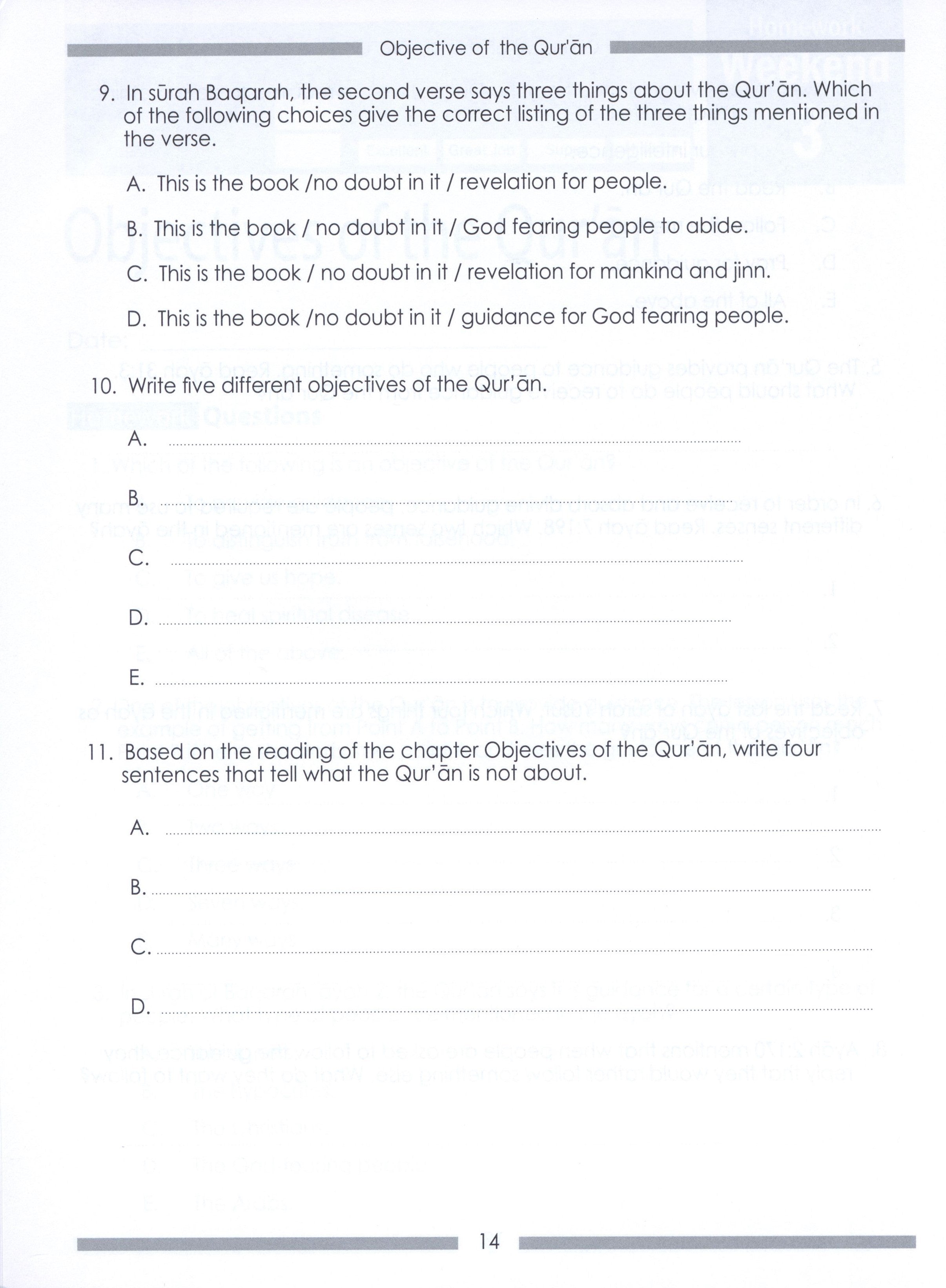Weekend Learning Islamic Studies Workbook Level 8